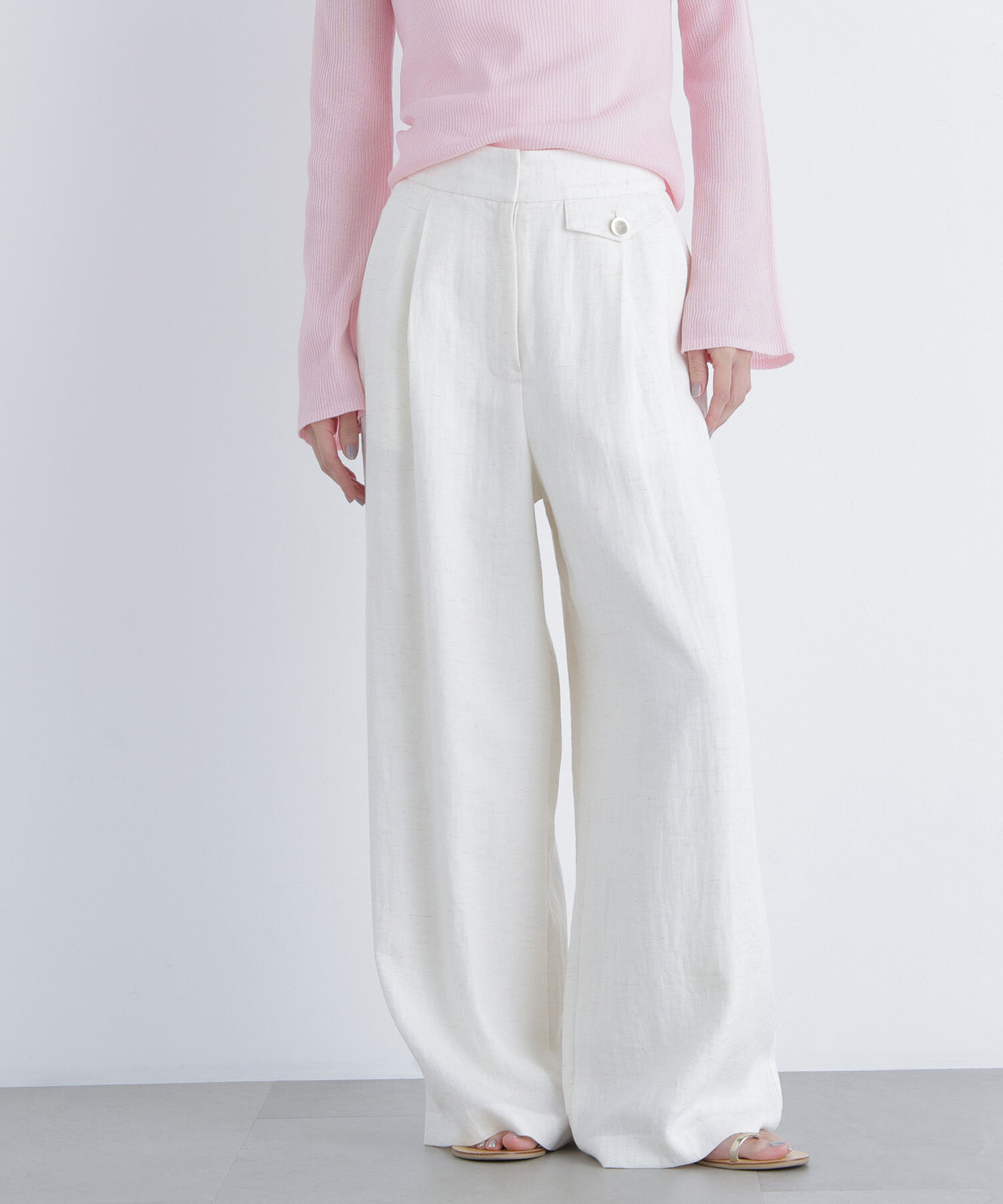  「〈N.〉シンチバックワイドパンツ」|その他|オフホワイト1