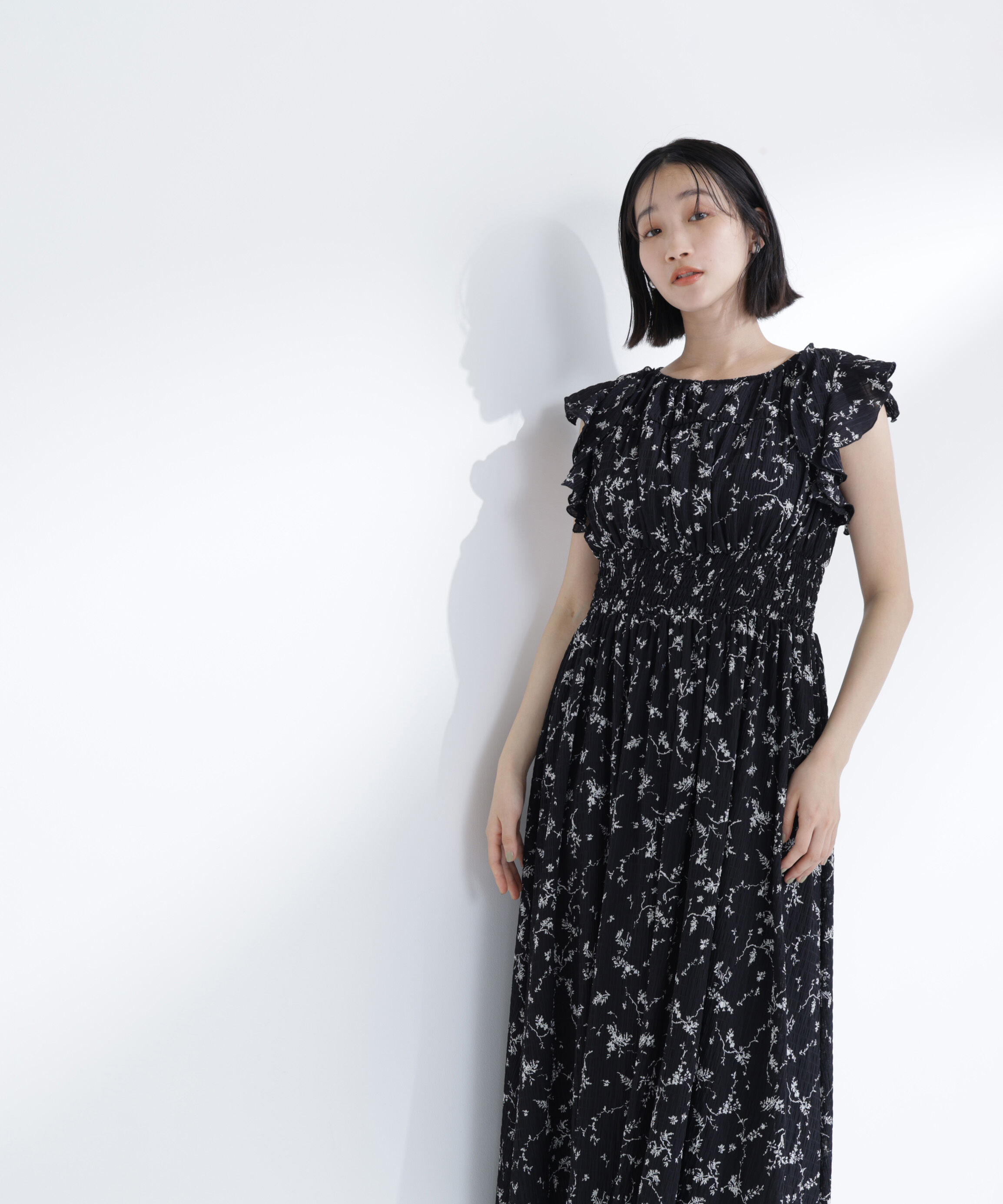  「フラワープリントフリルワンピース」|ワンピース|