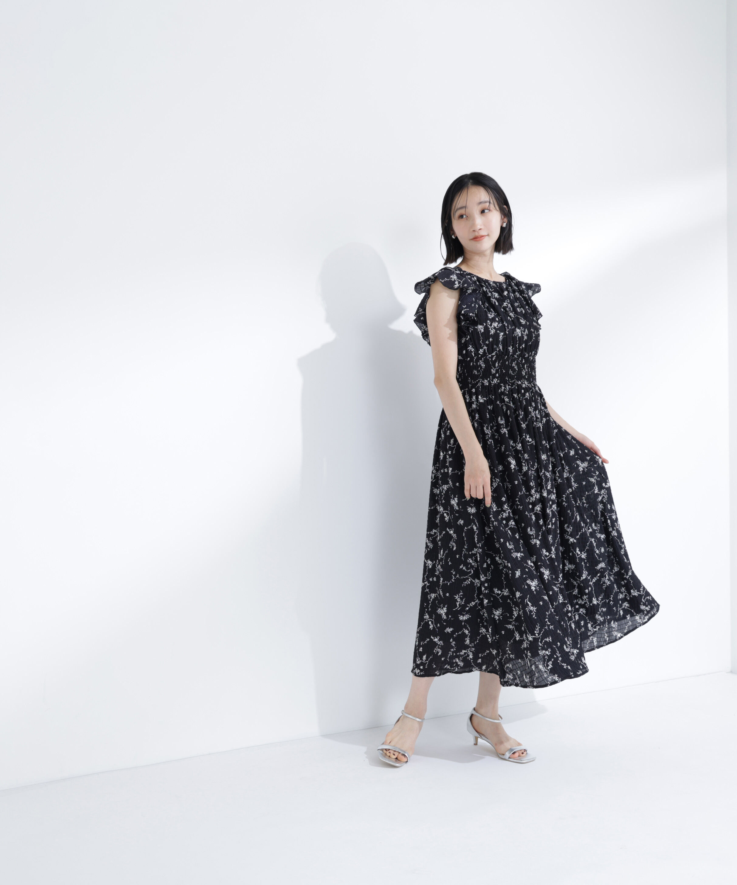  「フラワープリントフリルワンピース」|ワンピース|