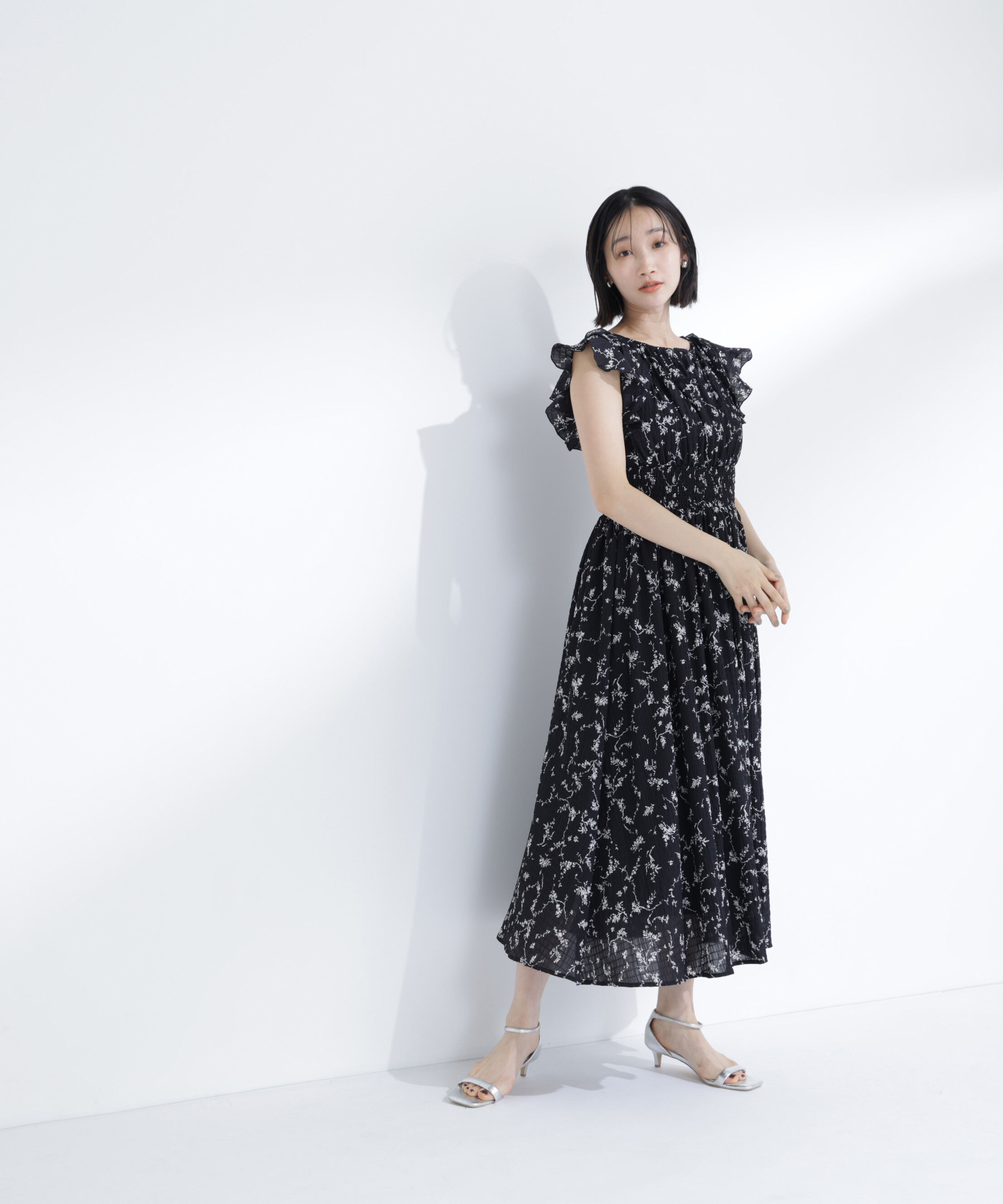  「フラワープリントフリルワンピース」|ワンピース|