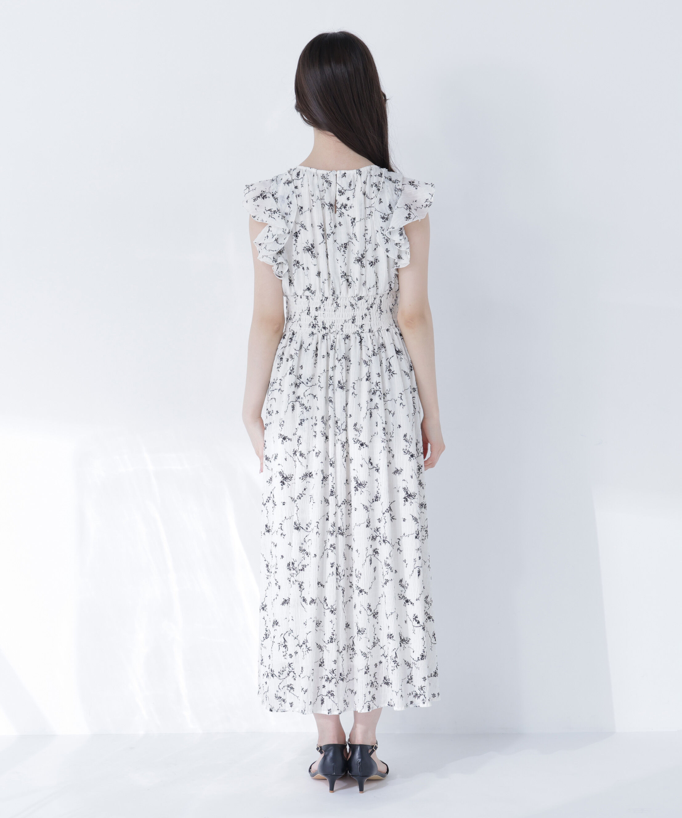  「フラワープリントフリルワンピース」|ワンピース|