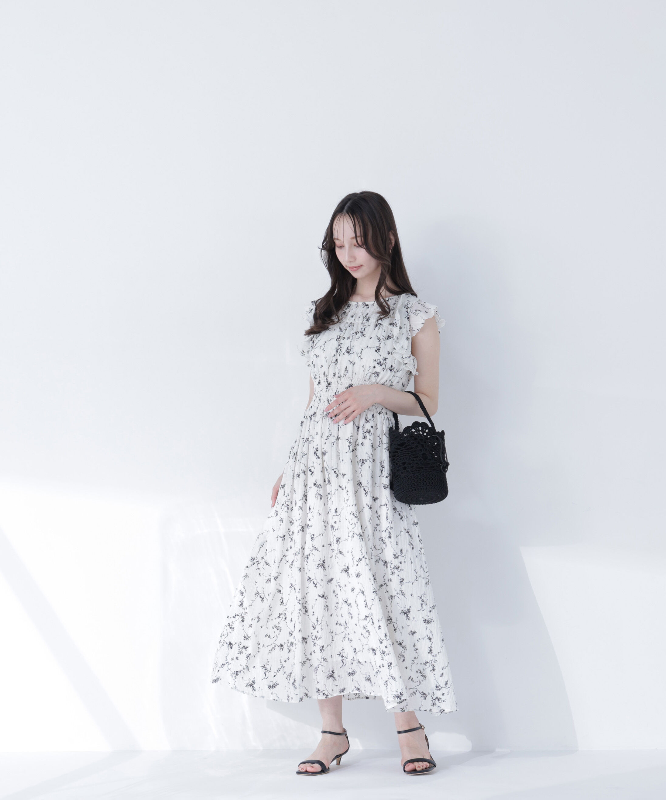  「フラワープリントフリルワンピース」|ワンピース|