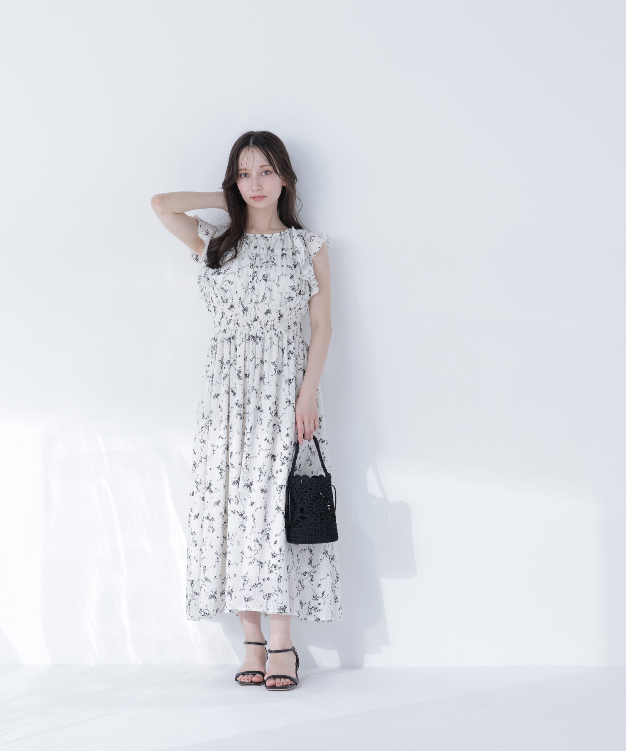  「フラワープリントフリルワンピース」|ワンピース|