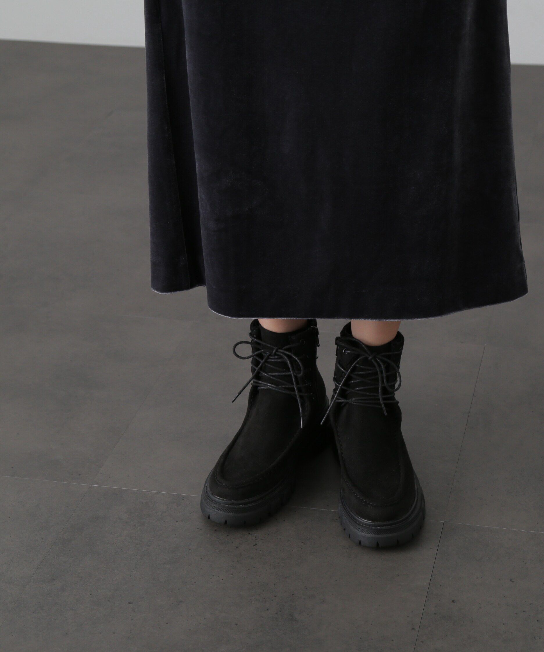  「フェイクスエードレースアップブーツ」|その他|