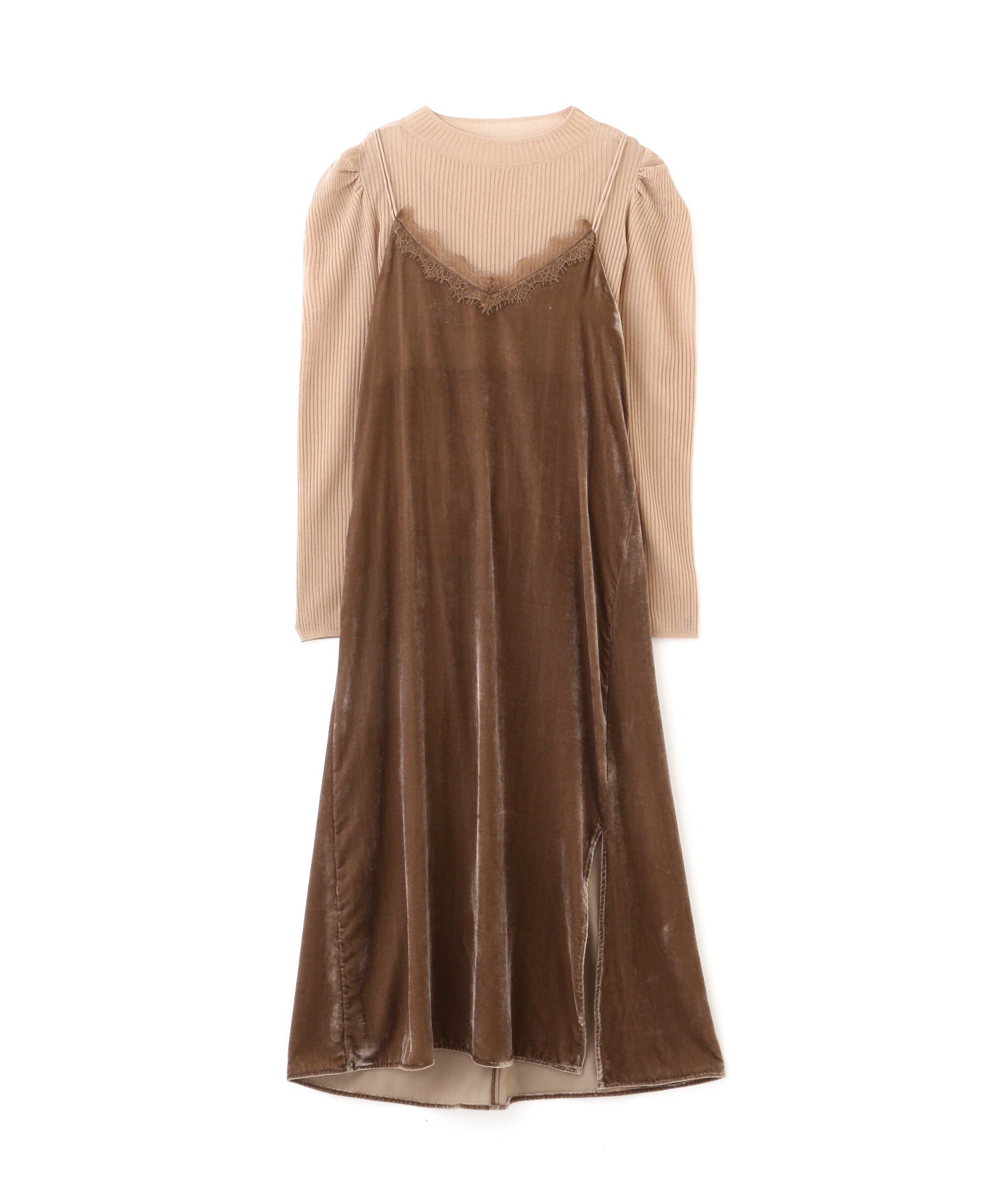  「シアートップスキャミワンピースセット」|ワンピース|