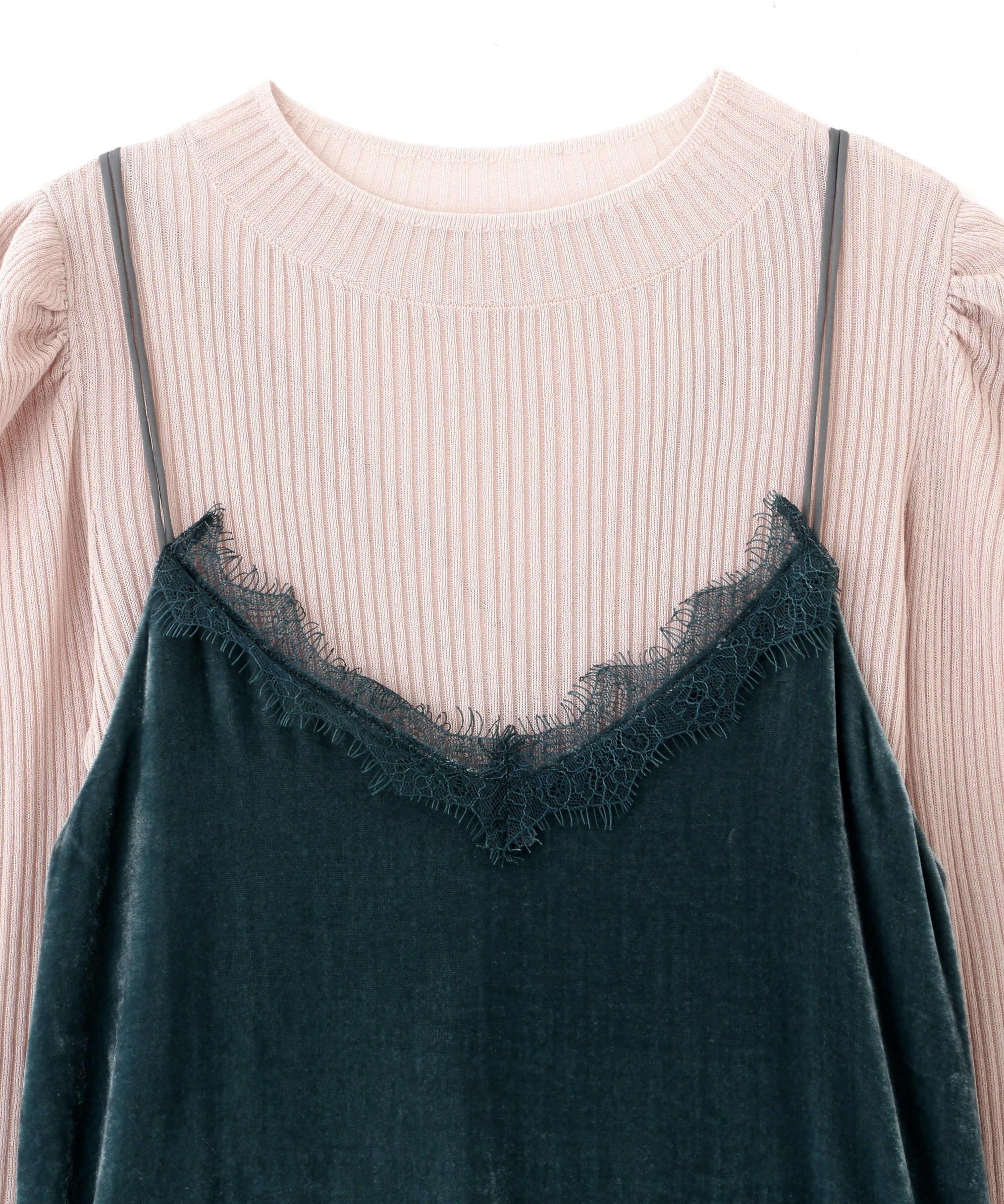  「シアートップスキャミワンピースセット」|ワンピース|