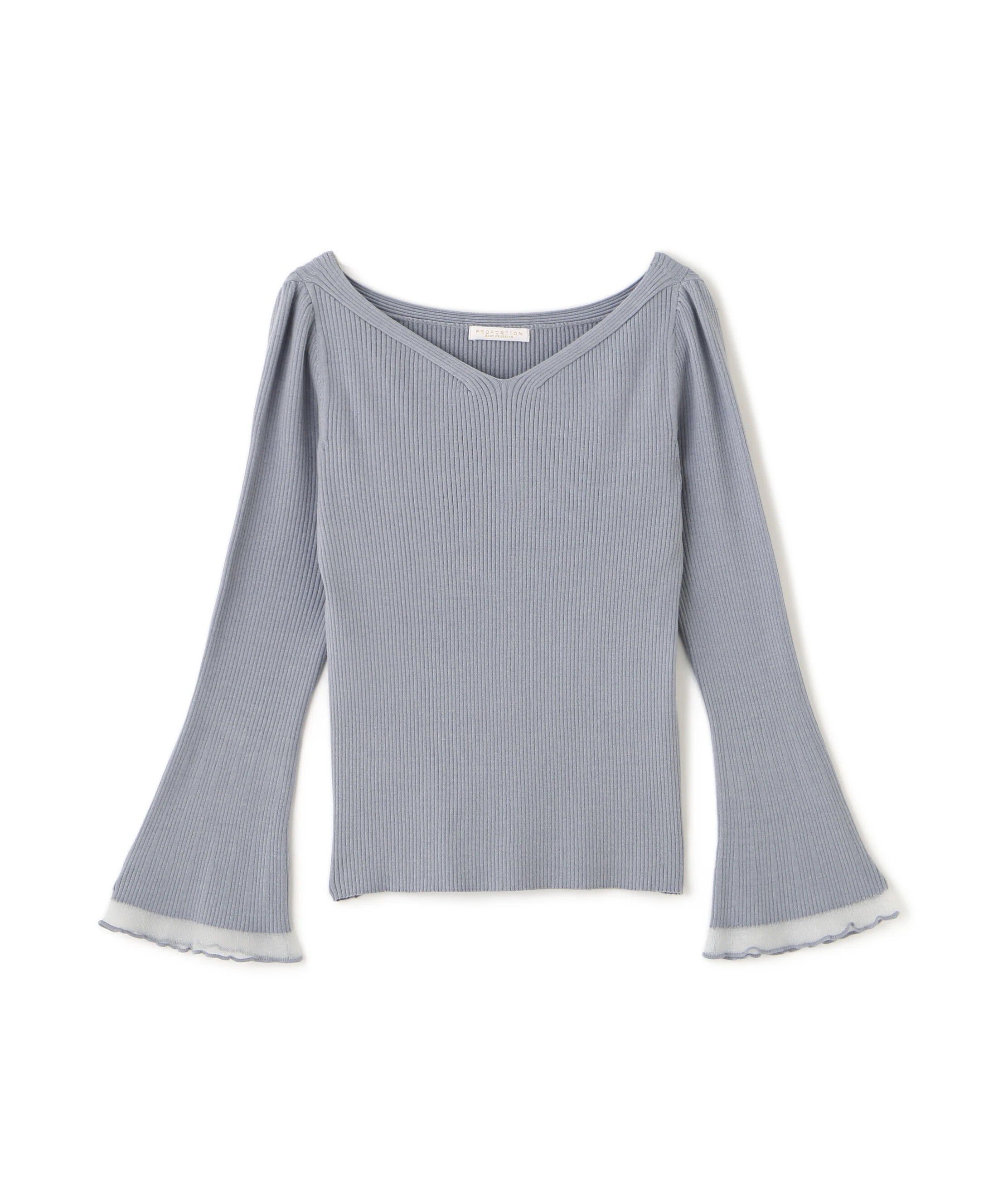 PROPORTION BODY DRESSING「＜ハンドウォッシャブル＞ハートネック部分シアースリーブニット 25AW」|ニット・セーター|