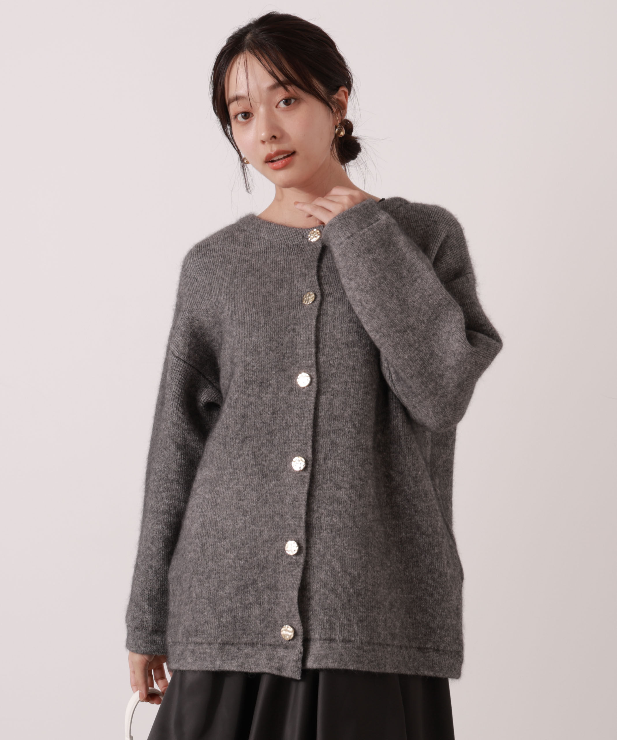 PROPORTION BODY DRESSING「FOX混ダブルフェイスニットカーディガン 25AW」|カーディガン|