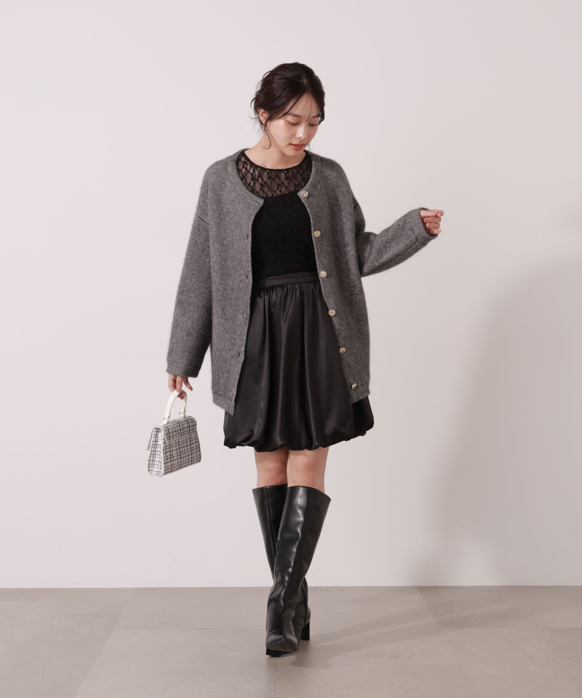 PROPORTION BODY DRESSING「FOX混ダブルフェイスニットカーディガン 25AW」|カーディガン|