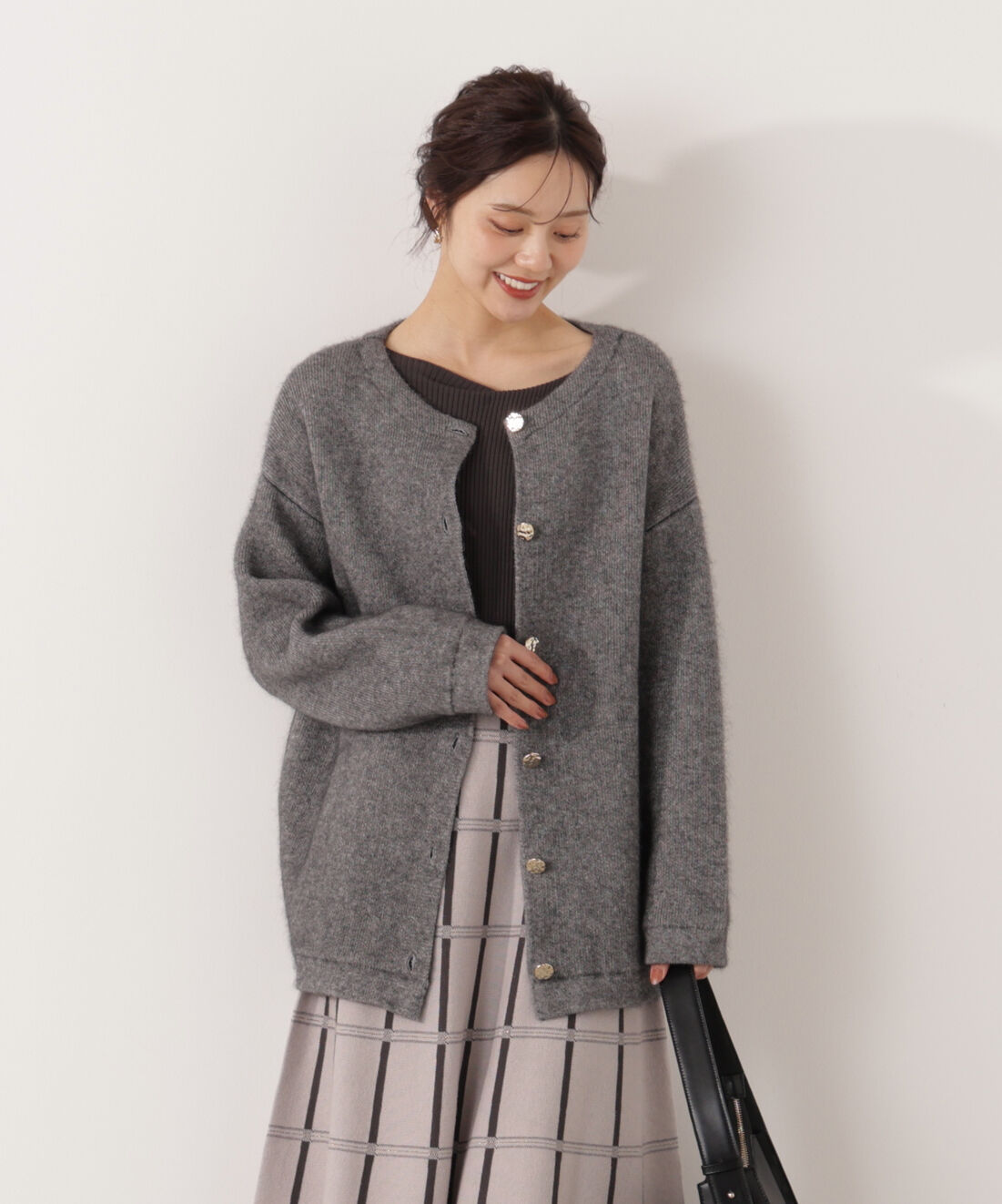 PROPORTION BODY DRESSING「FOX混ダブルフェイスニットカーディガン 25AW」|カーディガン|