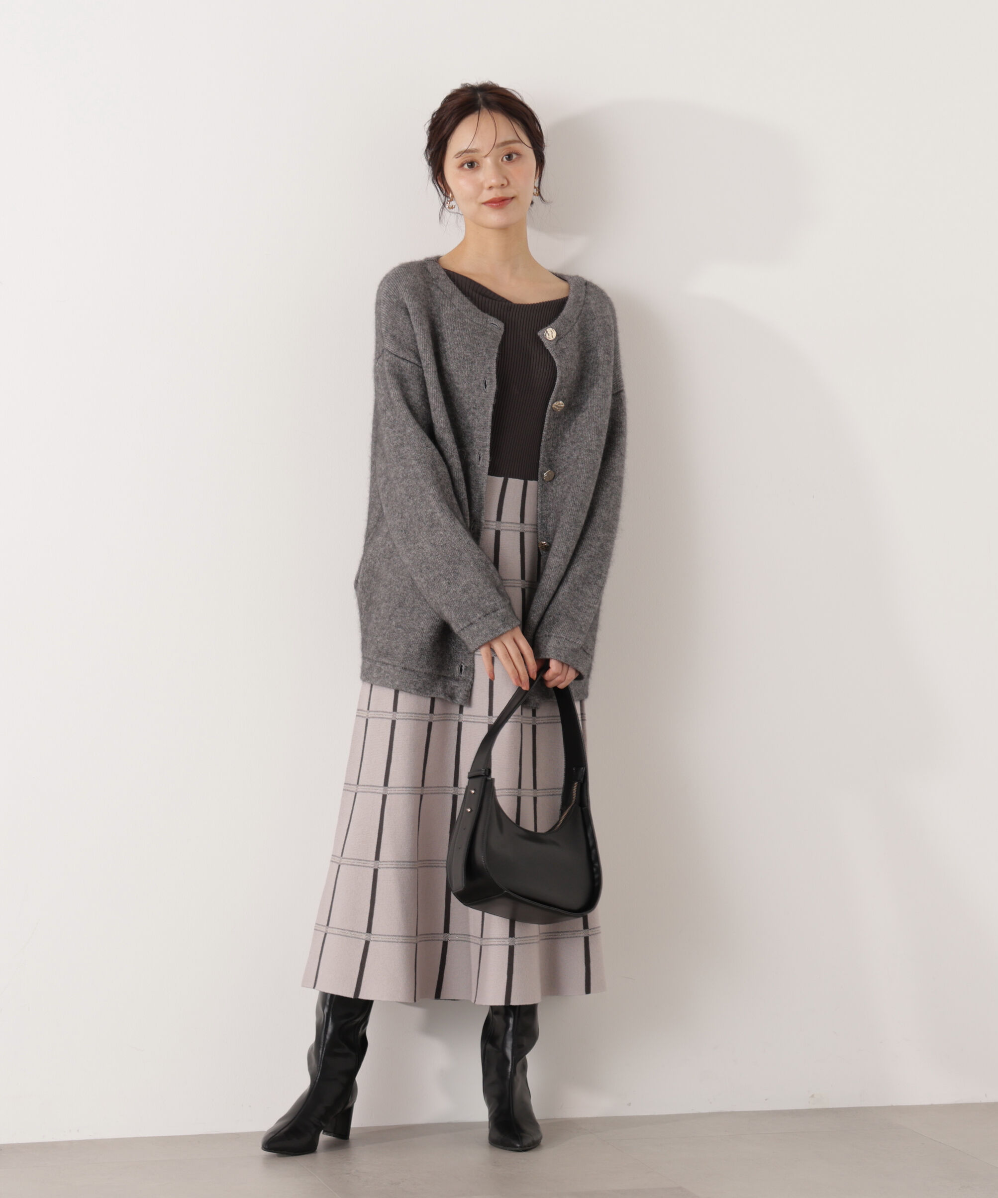 PROPORTION BODY DRESSING「FOX混ダブルフェイスニットカーディガン 25AW」|カーディガン|