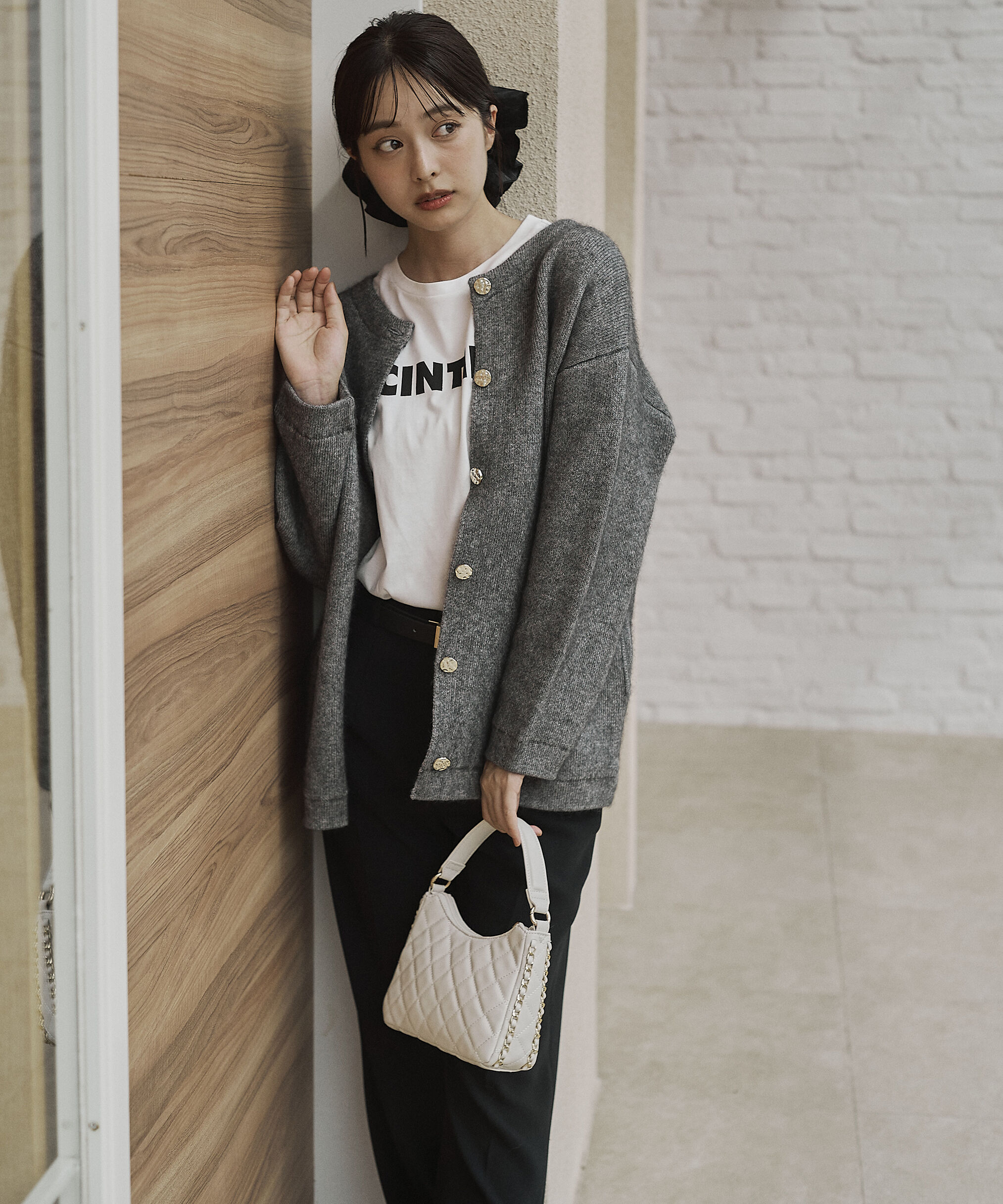 PROPORTION BODY DRESSING「FOX混ダブルフェイスニットカーディガン 25AW」|カーディガン|