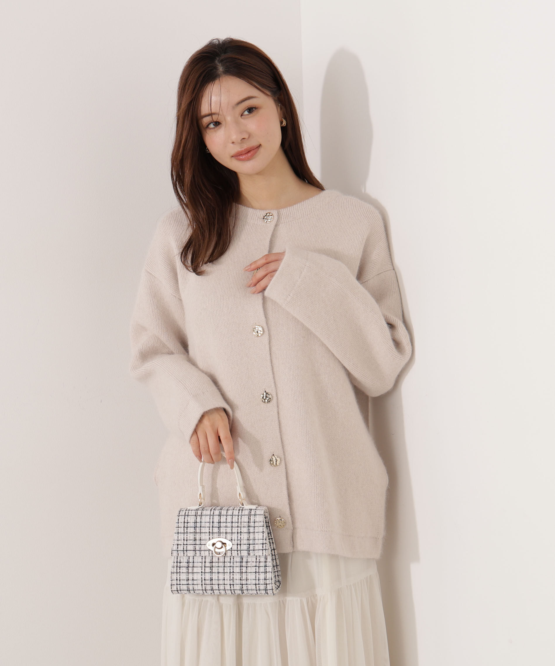 PROPORTION BODY DRESSING「FOX混ダブルフェイスニットカーディガン 25AW」|カーディガン|