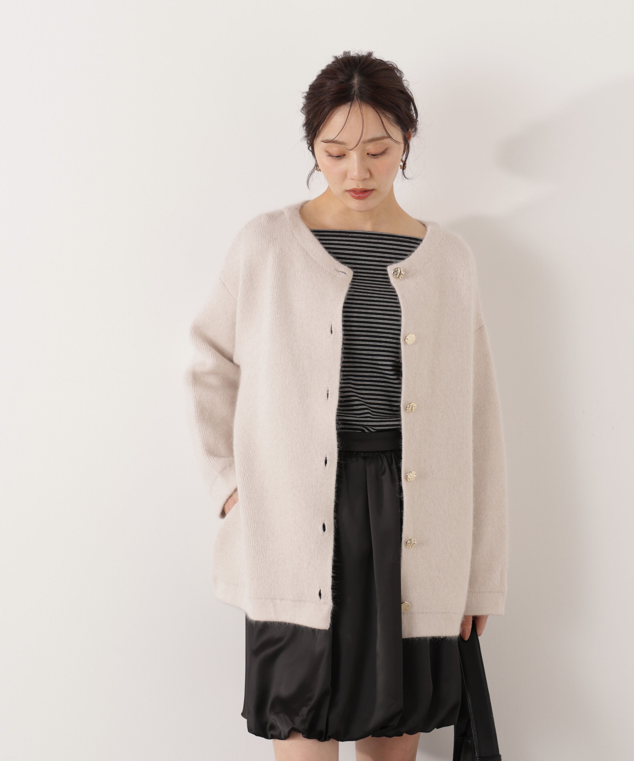 PROPORTION BODY DRESSING「FOX混ダブルフェイスニットカーディガン 25AW」|カーディガン|