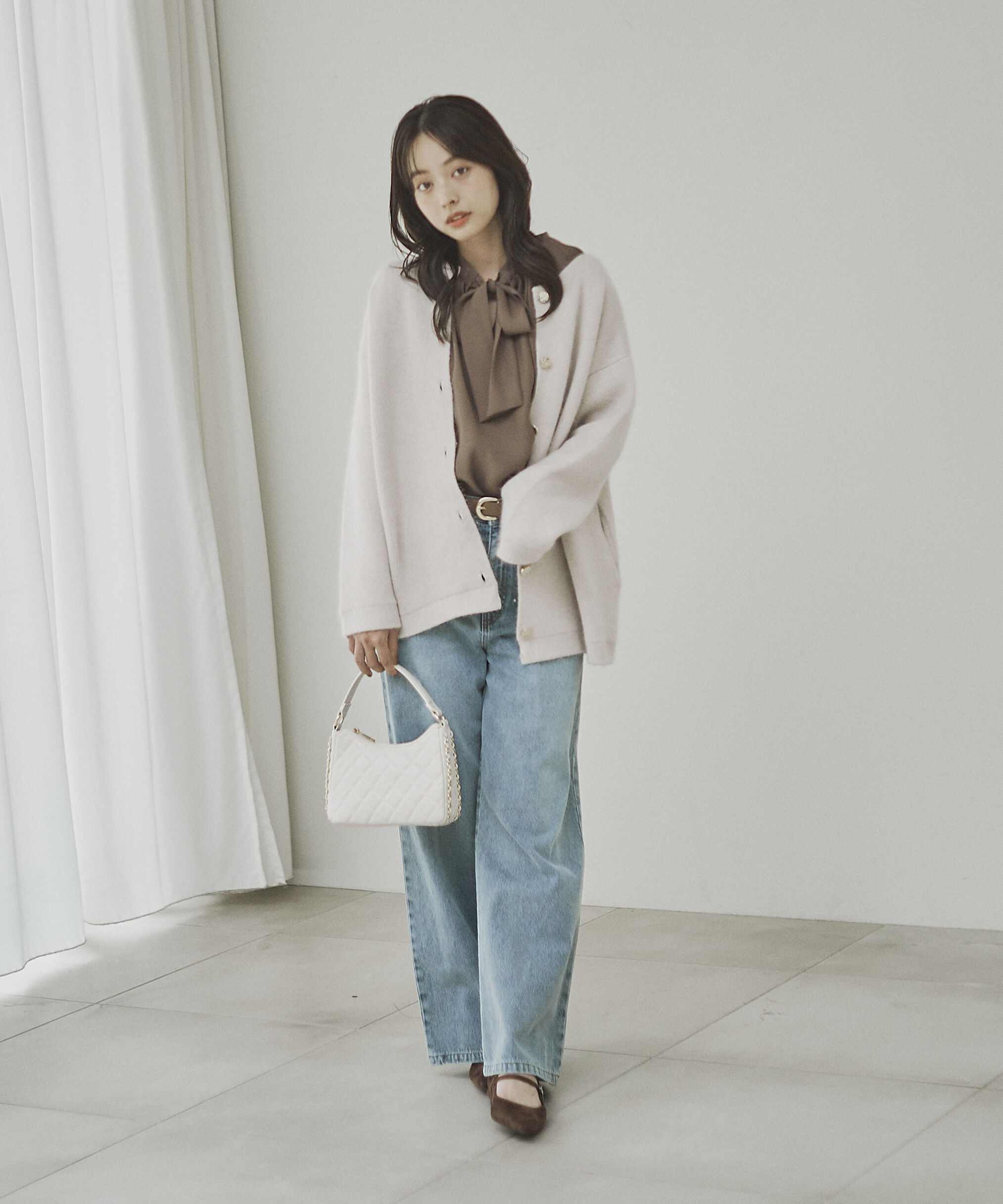 PROPORTION BODY DRESSING「FOX混ダブルフェイスニットカーディガン 25AW」|カーディガン|