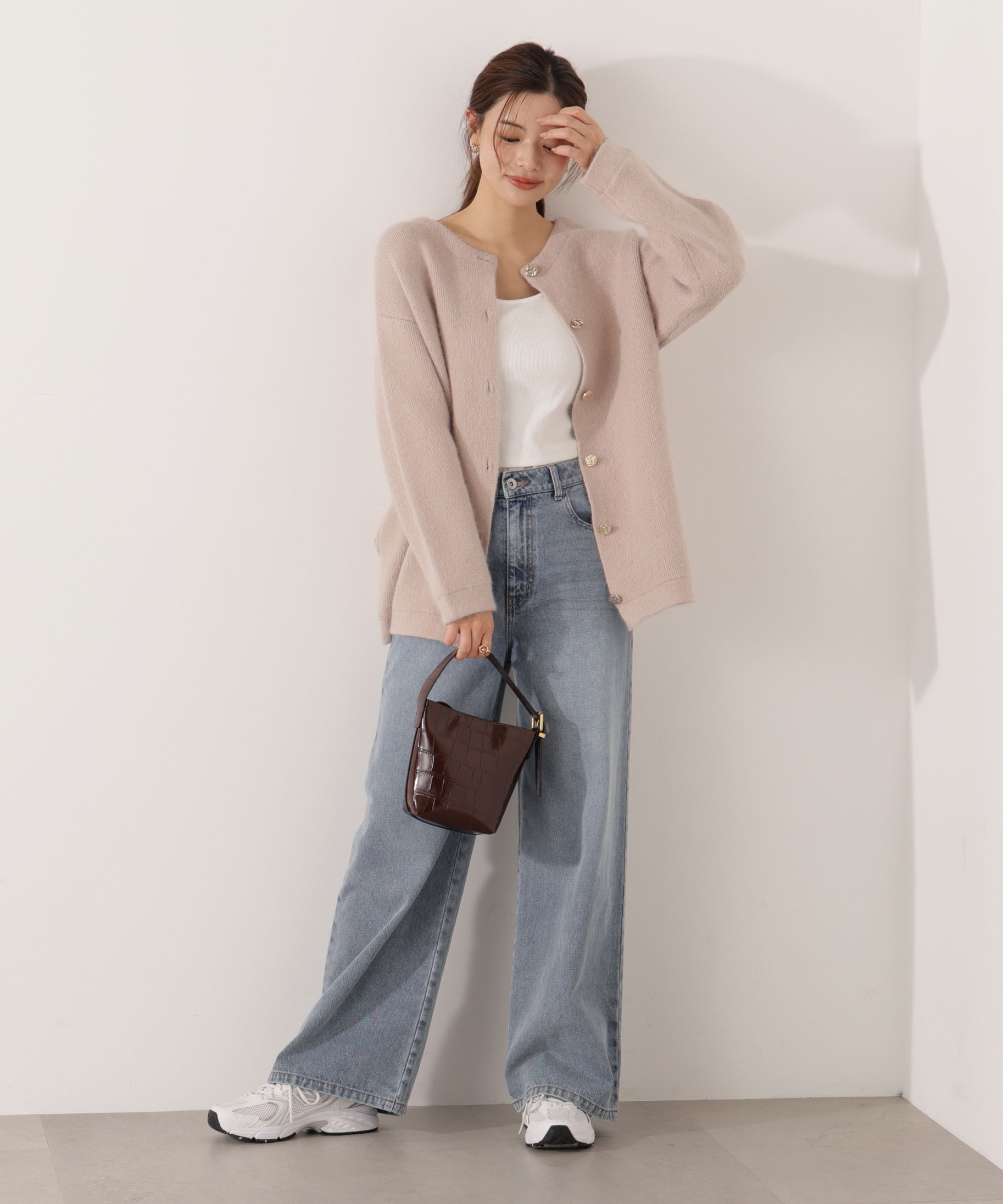 PROPORTION BODY DRESSING「FOX混ダブルフェイスニットカーディガン 25AW」|カーディガン|