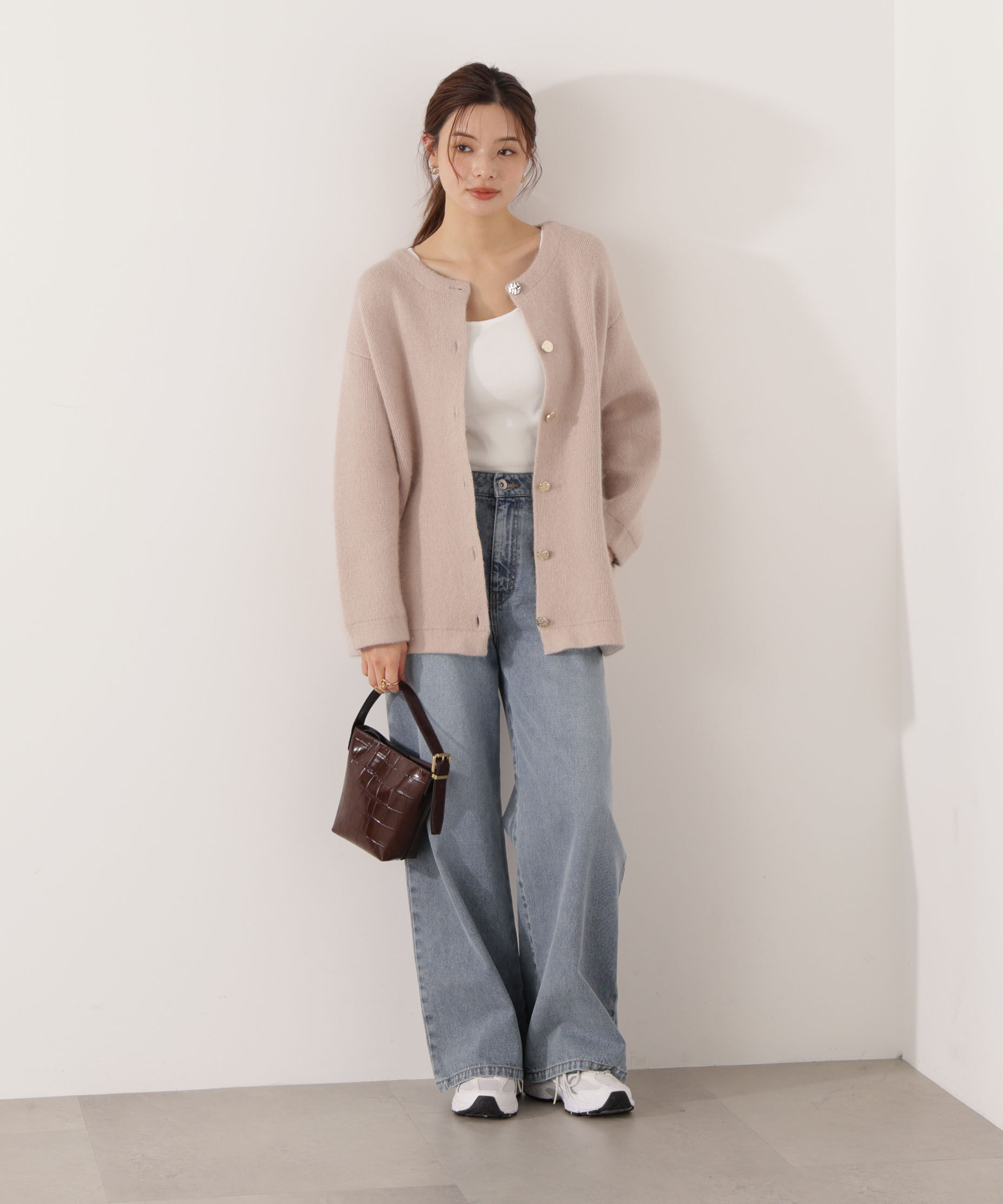 PROPORTION BODY DRESSING「FOX混ダブルフェイスニットカーディガン 25AW」|カーディガン|