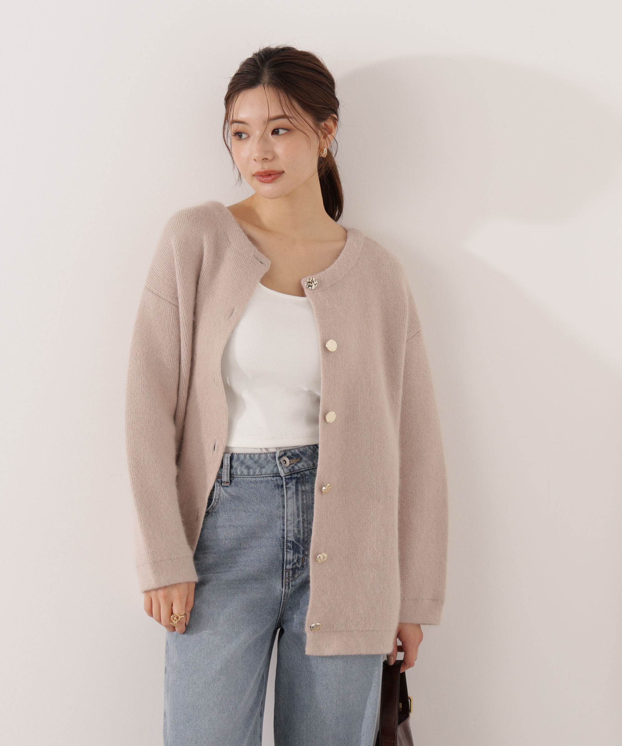 PROPORTION BODY DRESSING「FOX混ダブルフェイスニットカーディガン 25AW」|カーディガン|