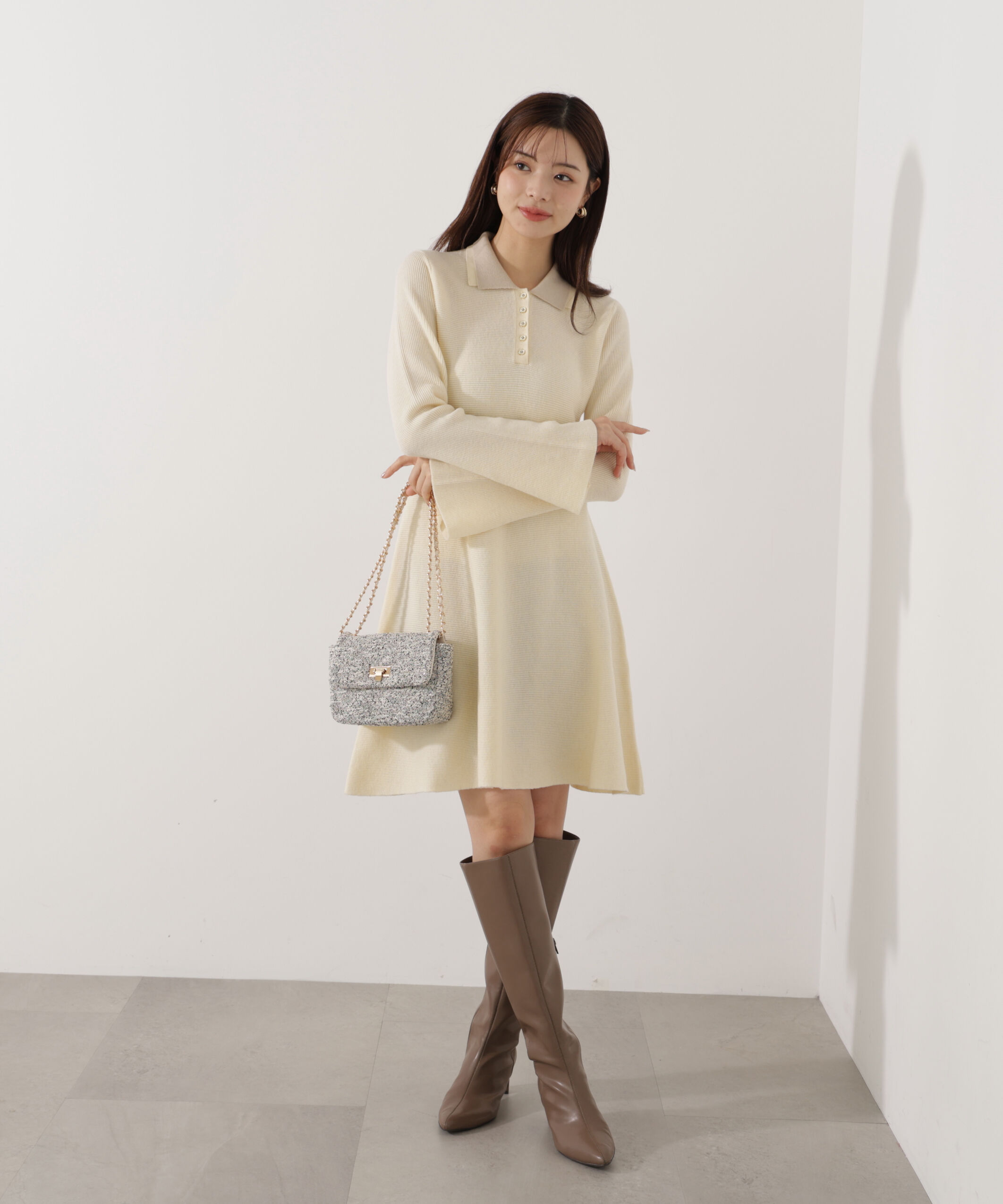 PROPORTION BODY DRESSING「《EDIT COLOGNE》ポロミニニットワンピース」|ワンピース|