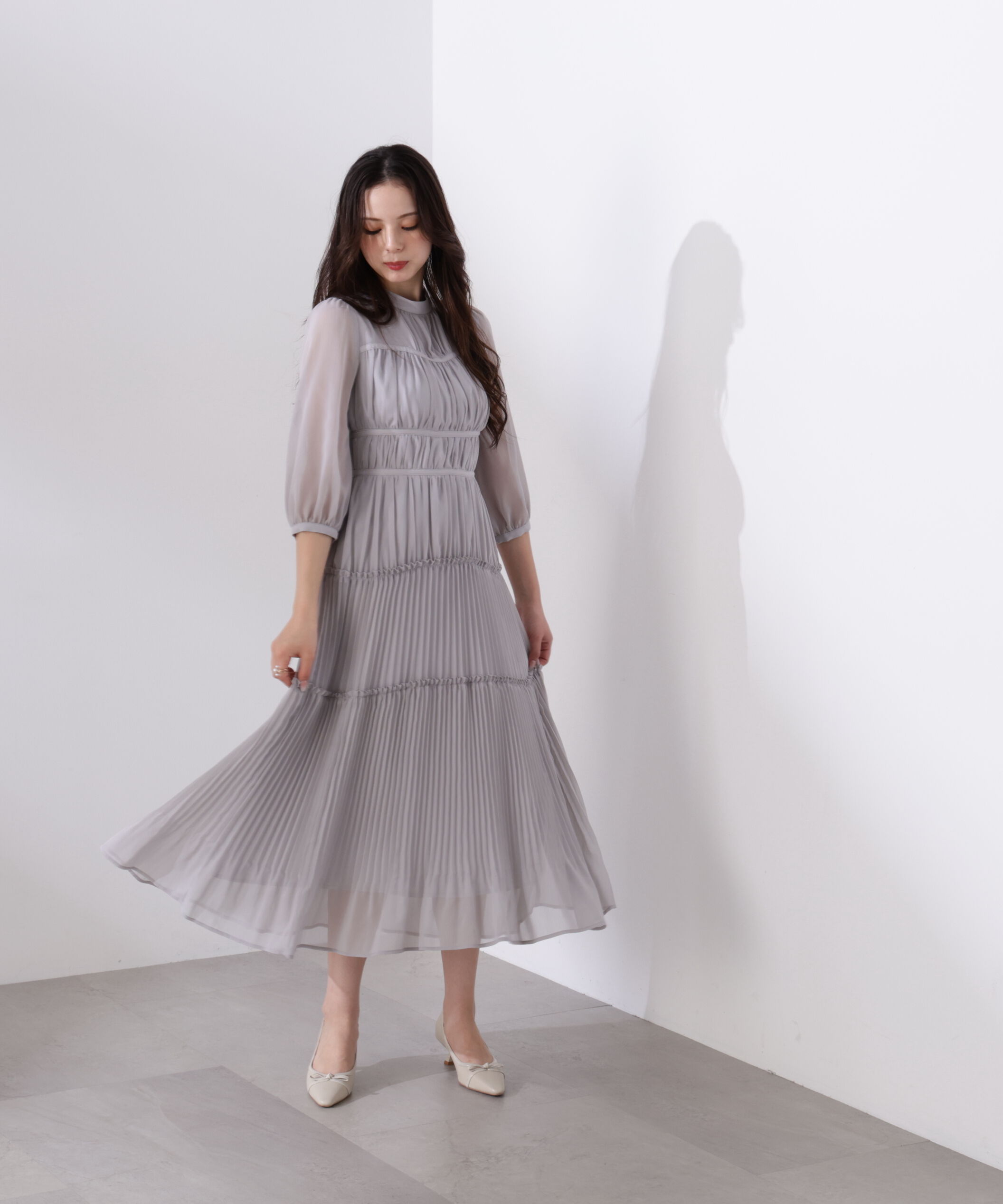 PROPORTION BODY DRESSING「＜L＞ピンタックロングワンピース　26SS」|ワンピース|