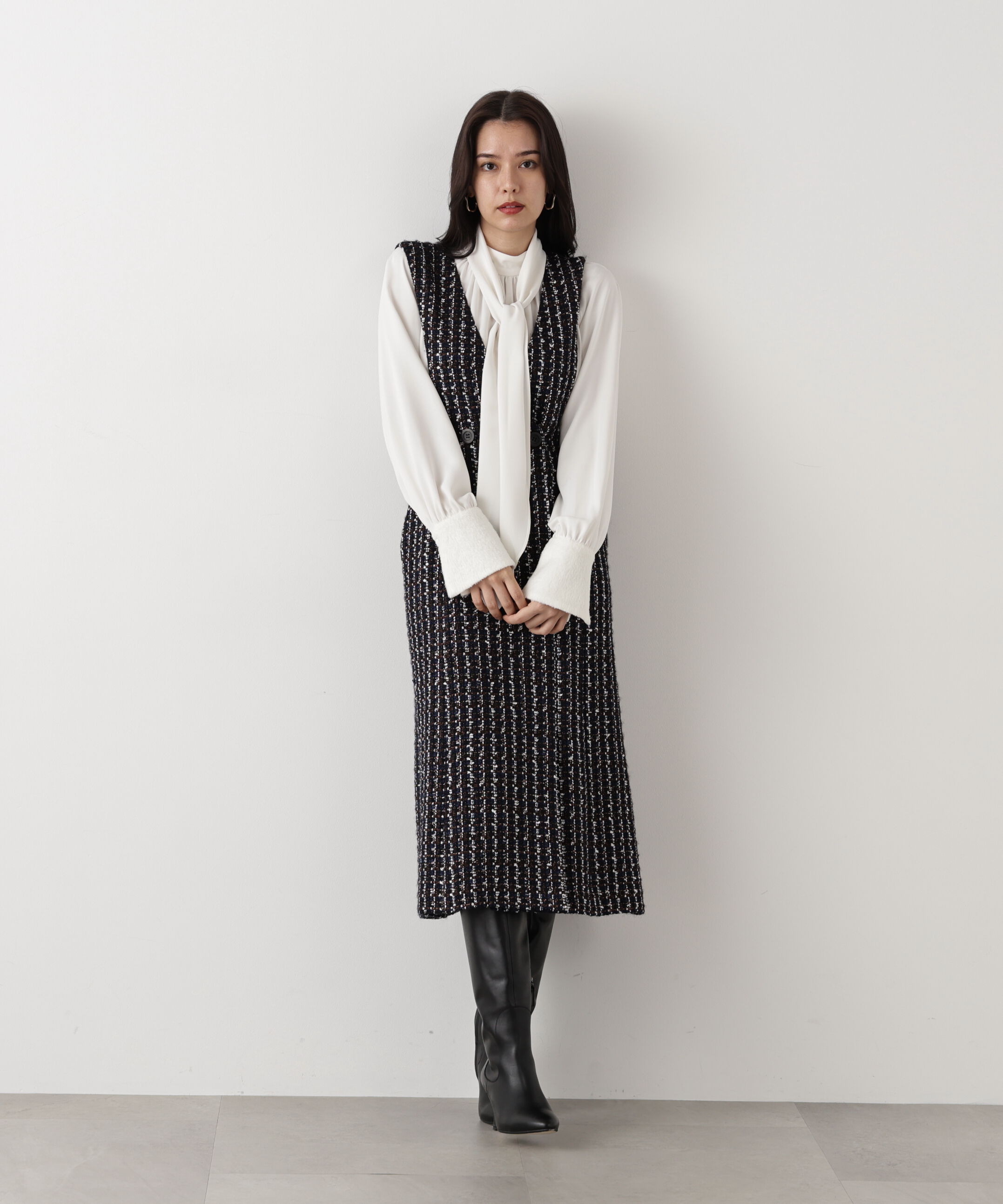  「◆ループツイードジャンバースカート」|ワンピース|