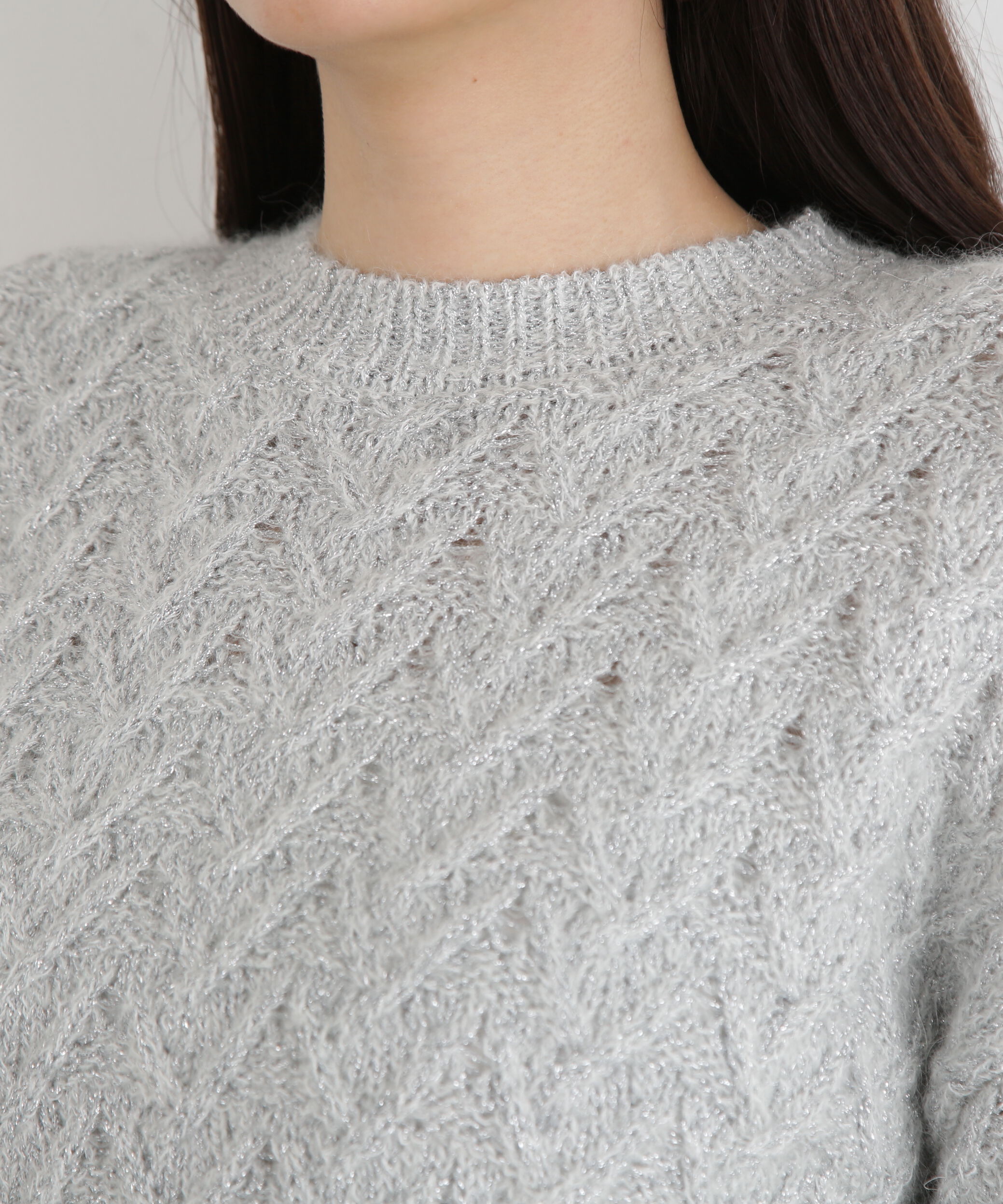  「◆ラメケーブルニットプルオーバー」|ニット・セーター|