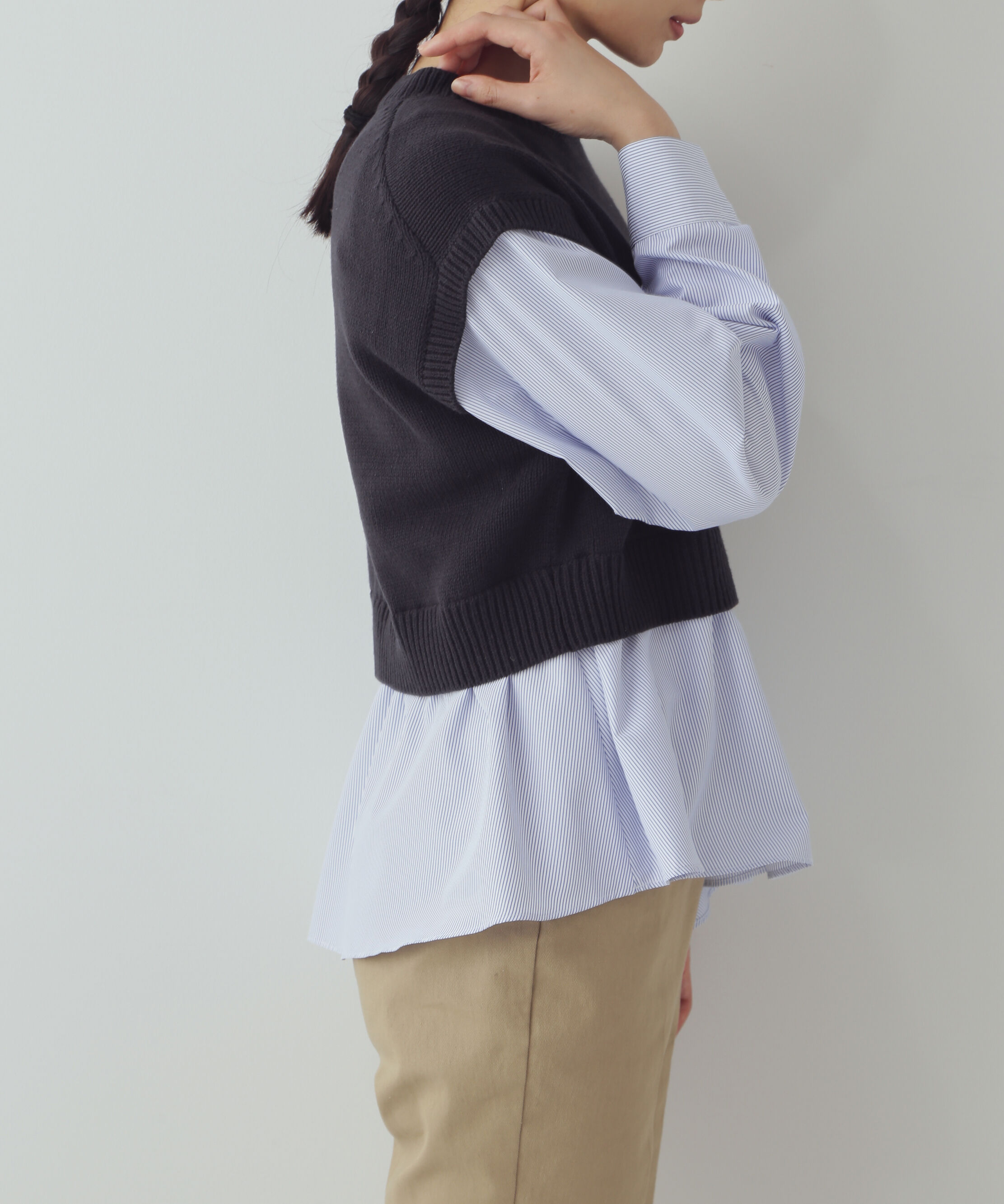  「◆布帛コンビニットプルオーバー」|ニット・セーター|