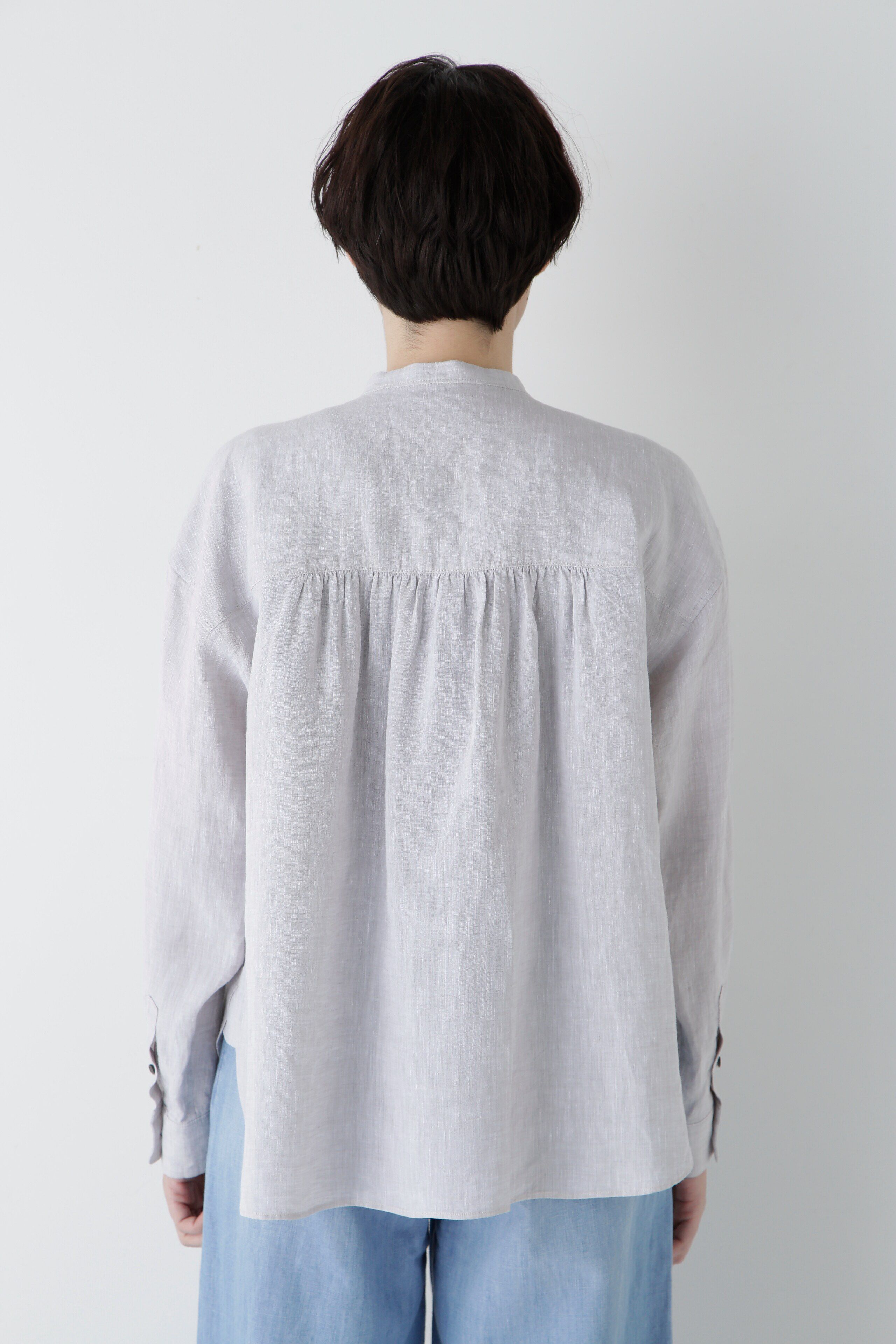  「◆ハードマンリネンバンドカラーシャツブラウス」|シャツ・ブラウス|