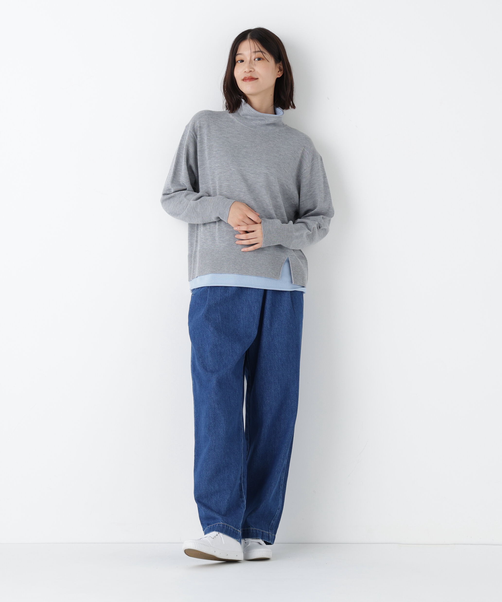  「◆《ウォッシャブル》ウールＭＩＸハイゲージバイカラータートルＰ／Ｏ」|ニット・セーター|