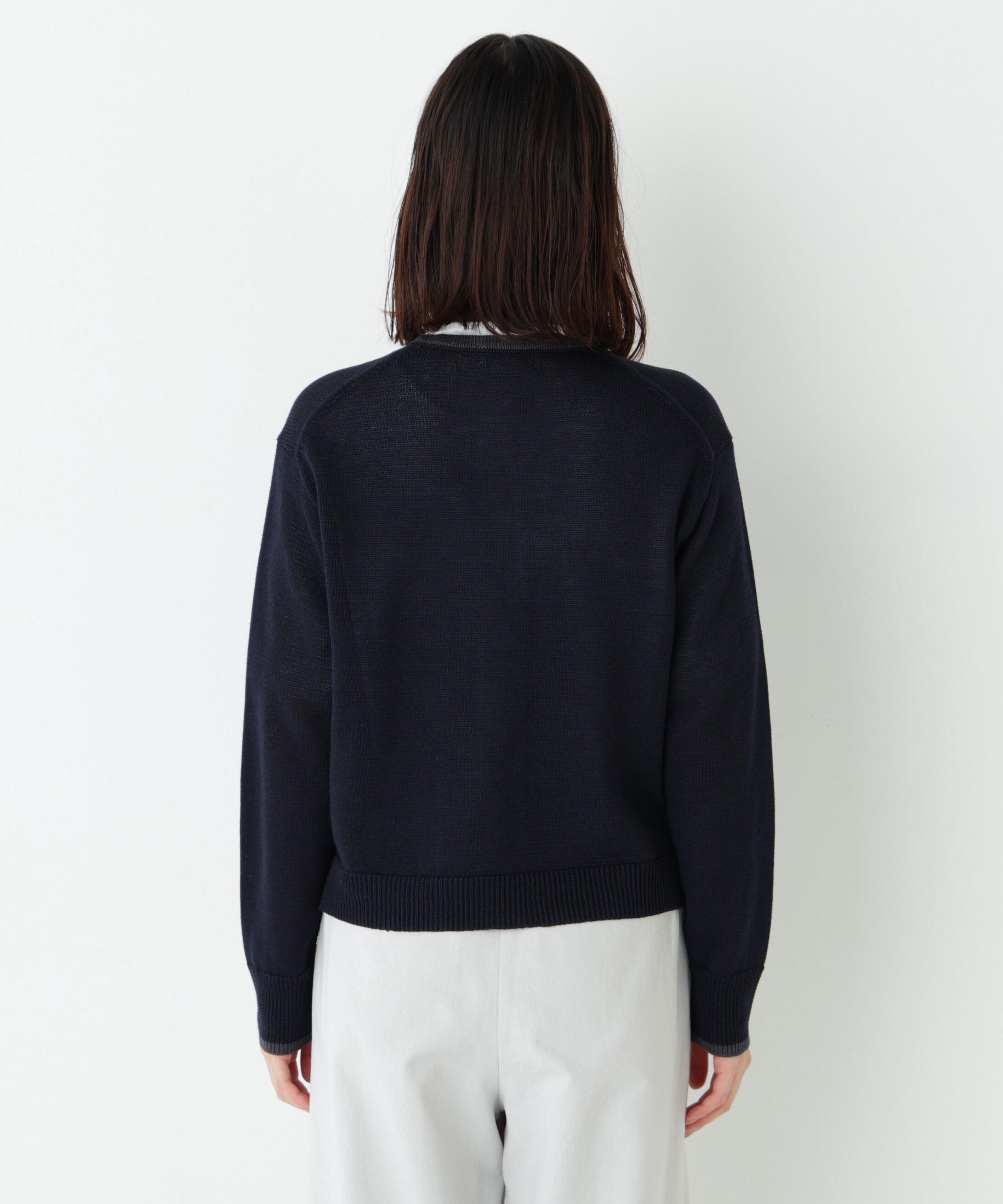  「◆《ウォッシャブル》ミドルゲージギマクルーネックカーディガン」|ニット・セーター|