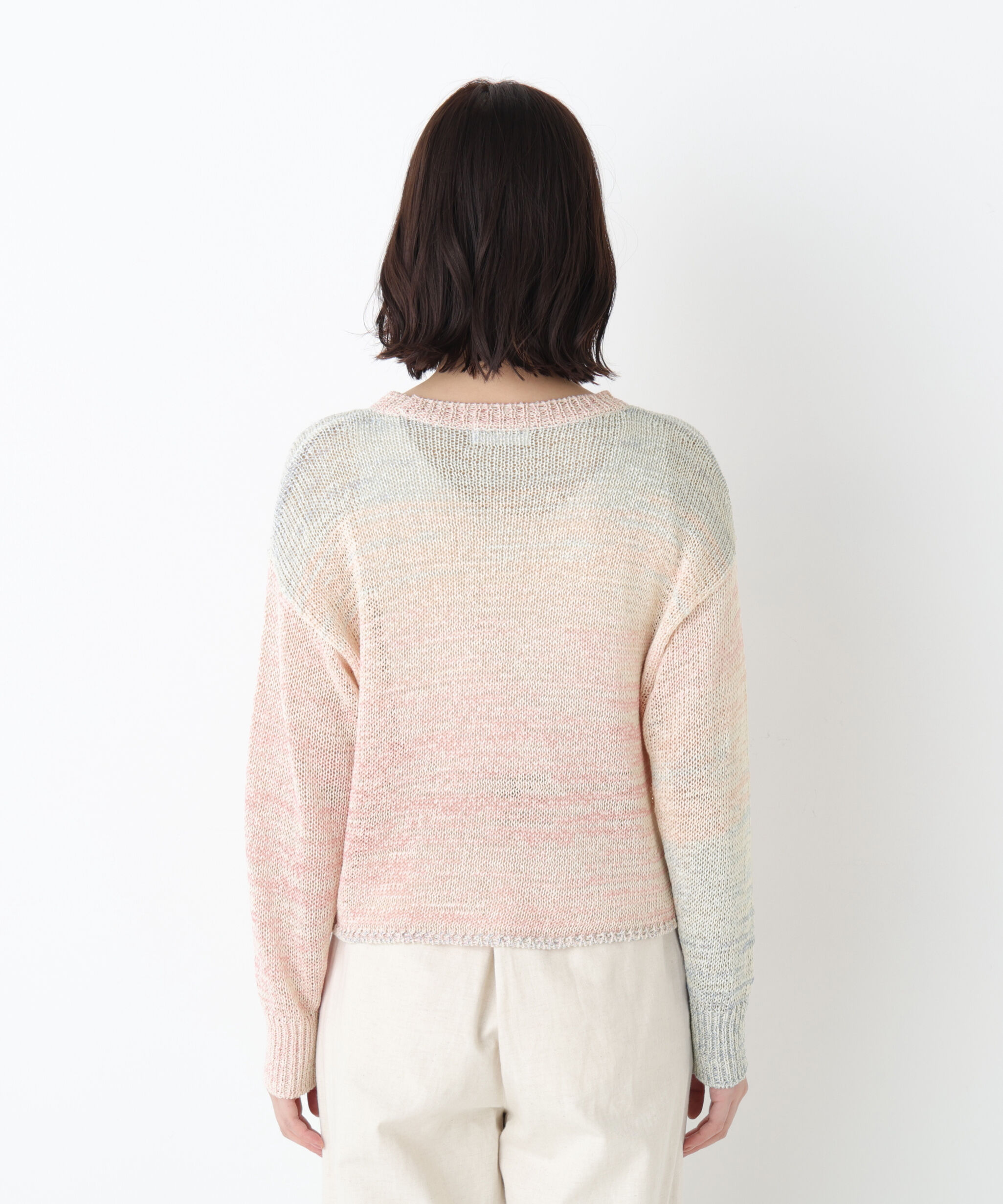  「◆《ウォッシャブル》綿ポリカスリヤーンクルーネックプルオーバー」|ニット・セーター|