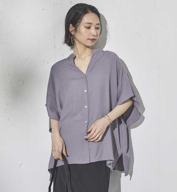 Doux archives「ウォッシャブルリネンライクスキッパープルオーバー」|シャツ・ブラウス|