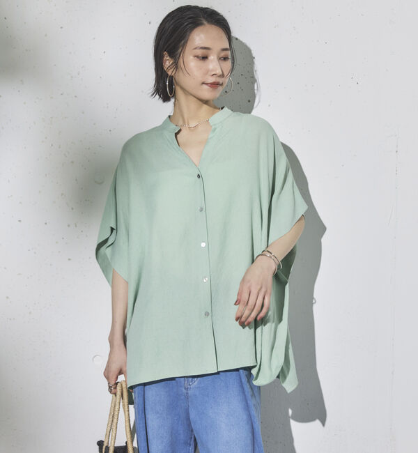 Doux archives「ウォッシャブルリネンライクスキッパープルオーバー」|シャツ・ブラウス|