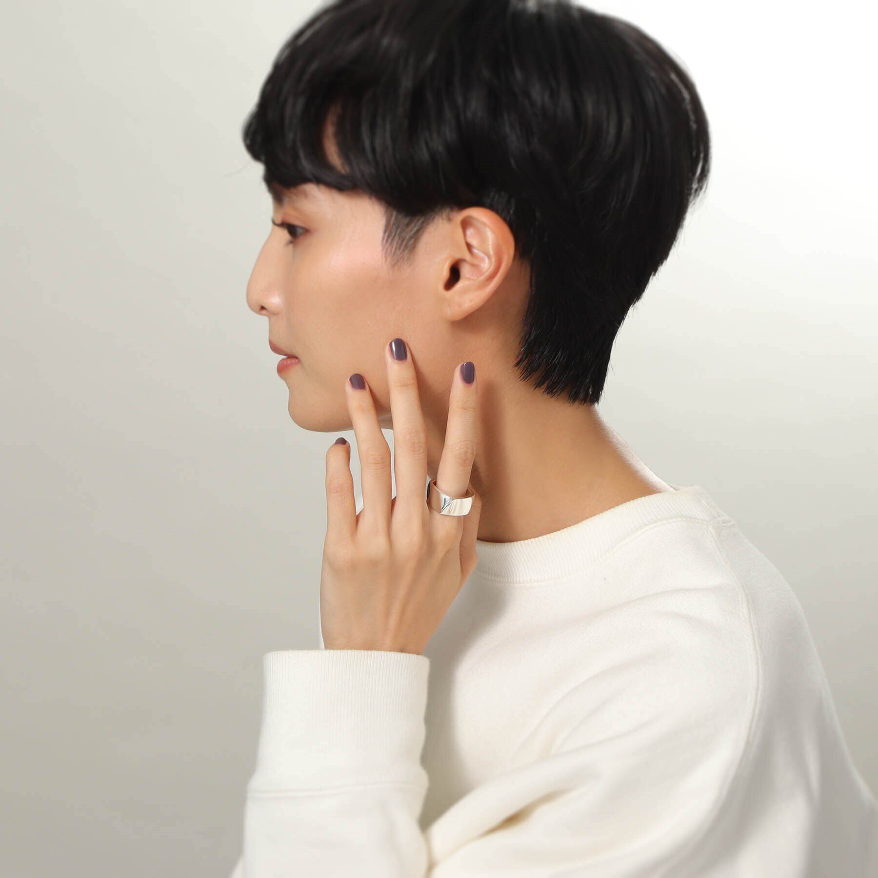 COCOSHNIK ONKITSCH「シルバー ツイストスクエア リングL」|リング|