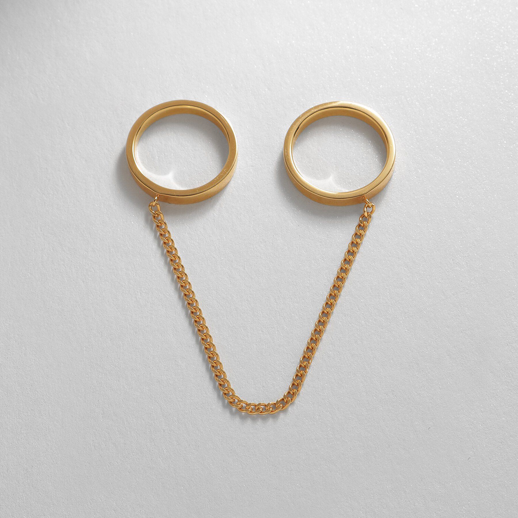 COCOSHNIK ONKITSCH「シルバー ドレープチェーン ダブルストレートリング GP」|リング|