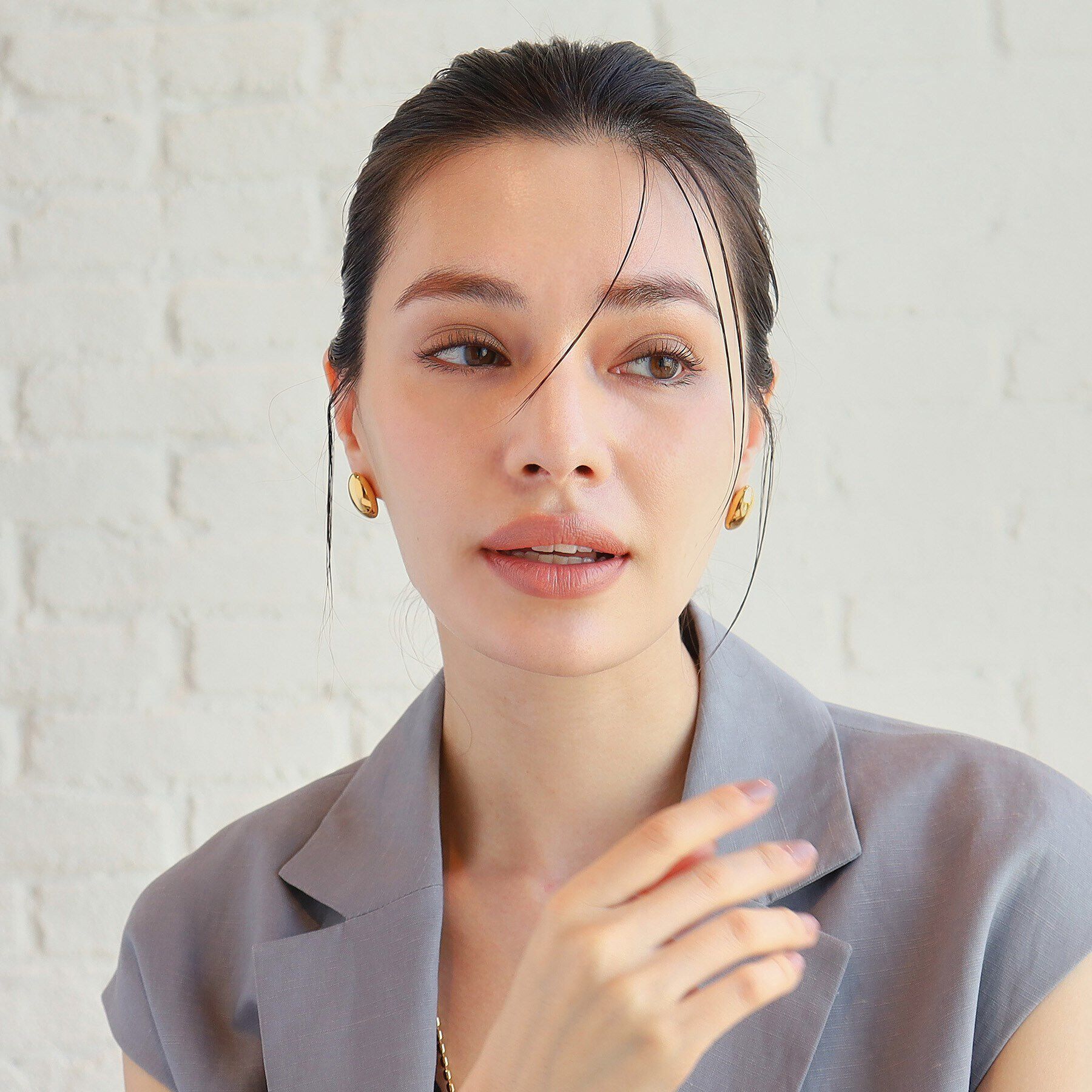 COCOSHNIK ONKITSCH「シルバー ホロウピアス オーバルスタッド GP」|ピアス|