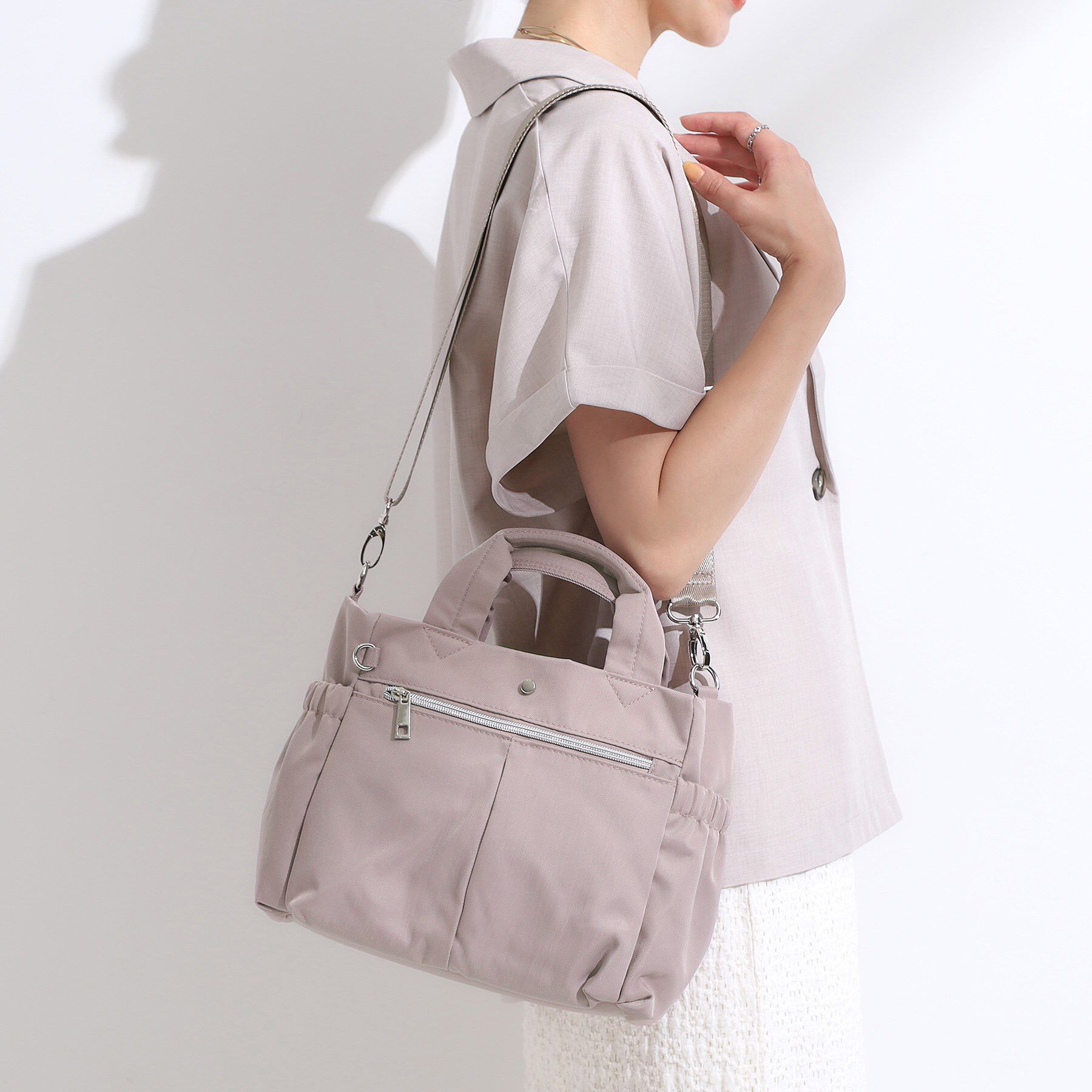 SHOO･LA･RUE「【撥水/2WAY】フロントポケット トートバッグ」|トートバッグ|