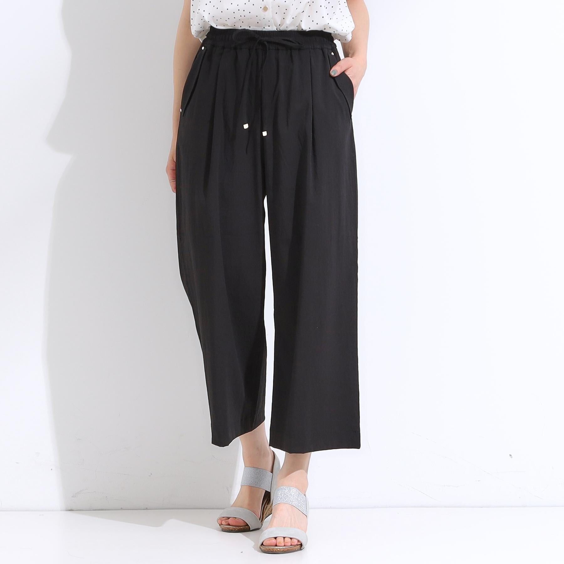 SHOO･LA･RUE「【着丈選べる/S-LL】触れる度ひんやり ゆるきれい イージーワイドパンツ」|その他|