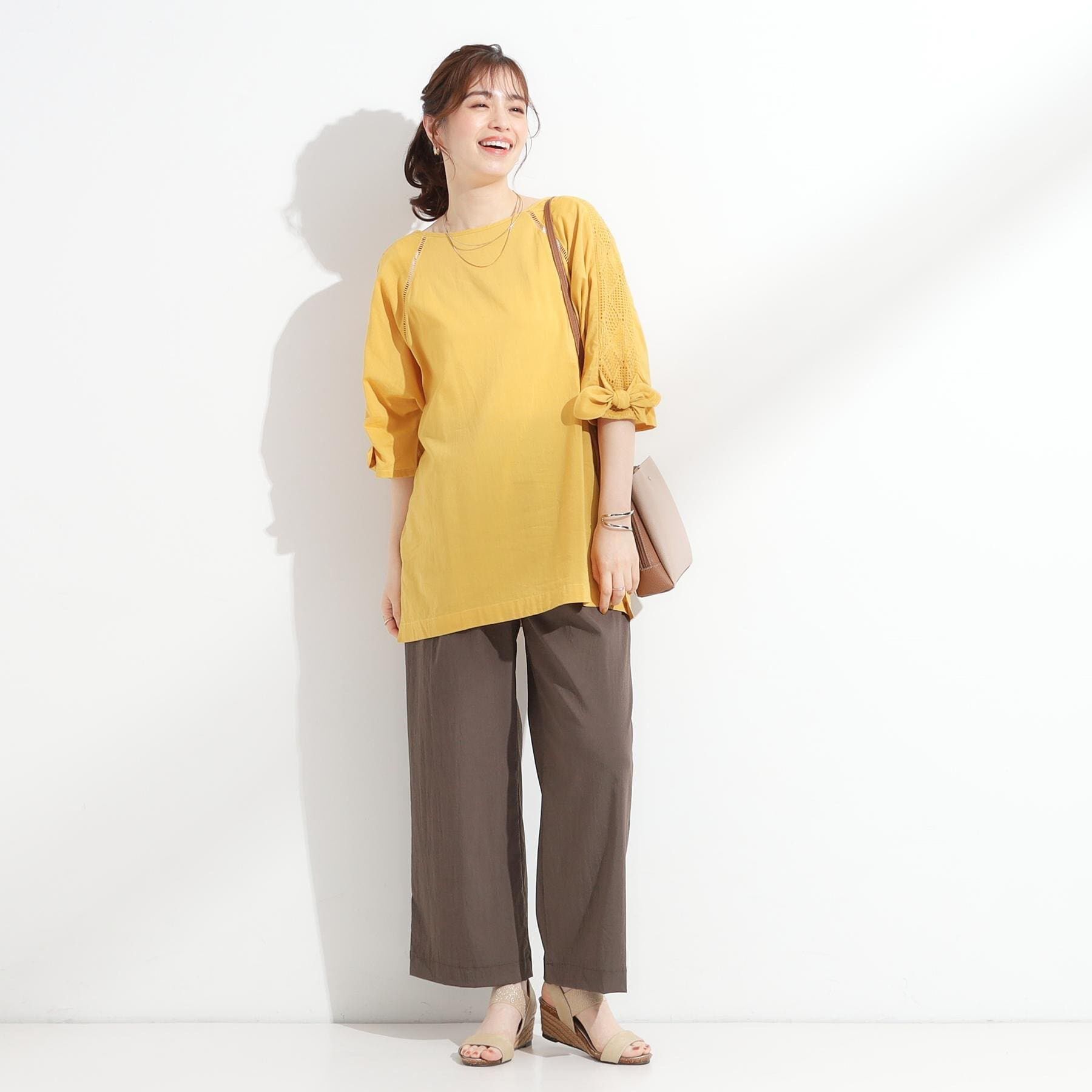 SHOO･LA･RUE「【着丈選べる/S-LL】触れる度ひんやり ゆるきれい イージーワイドパンツ」|その他|