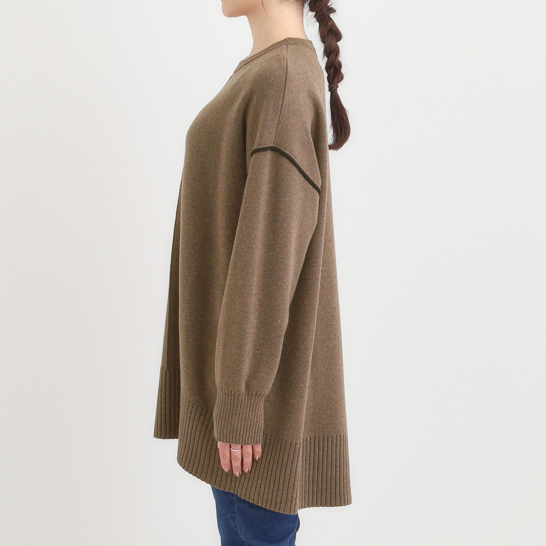 SHOO･LA･RUE「【洗濯機可/毛玉レス】上品に体型カバー チュニックニットワンピース」|チュニック|