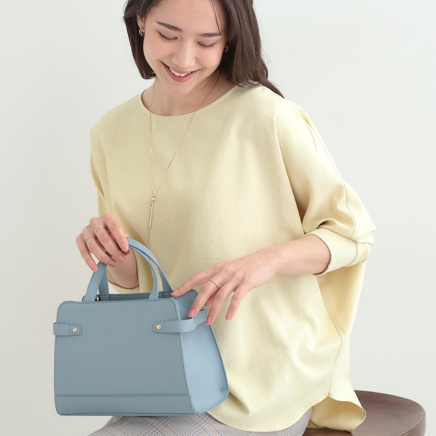 SHOO･LA･RUE「【着丈選べる/体型カバー/洗濯機可】さらさらとろん ドルマンブラウス」|シャツ・ブラウス|ライトイエロー(03