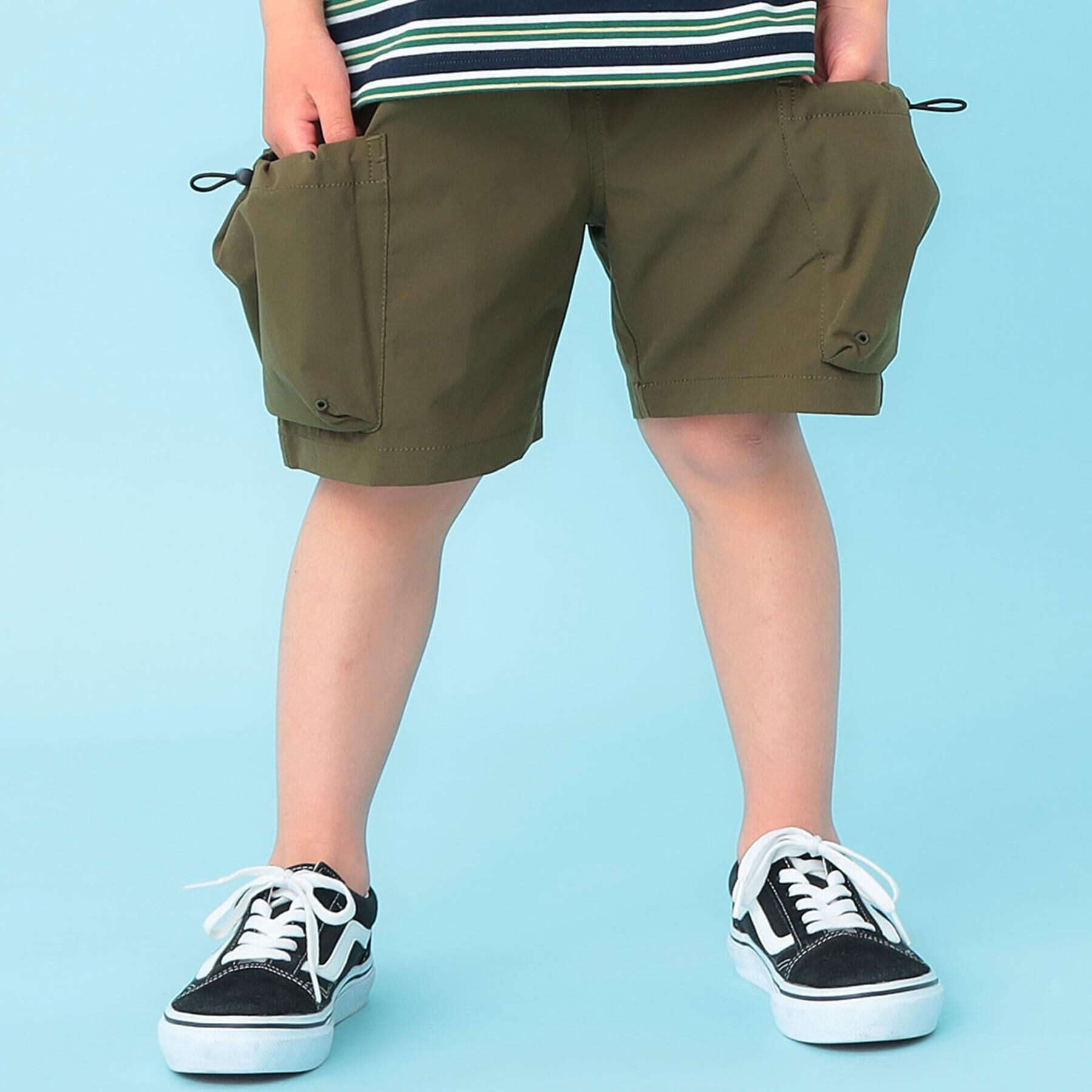 SHOO･LA･RUE「【100-150cm】ショートカーゴパンツ」|キュロット|