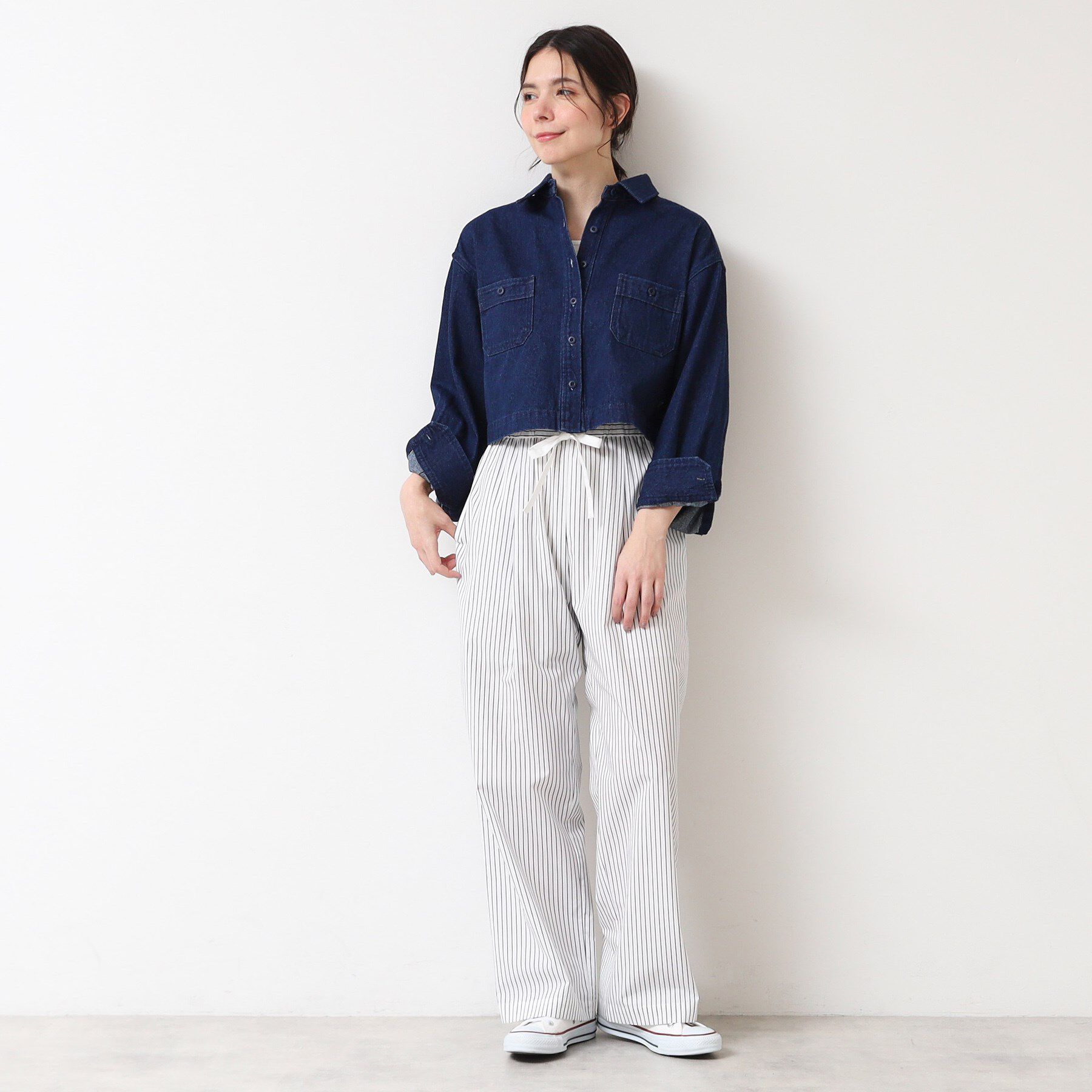 Dessin「【洗える】クロップドデニムジャケット」|デニムジャケット|