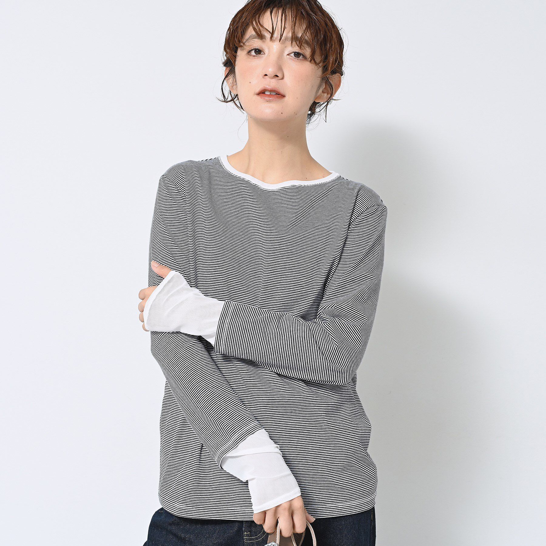 Dessin「【洗える】ドッキングチュールロンT」|Tシャツ・カットソー|