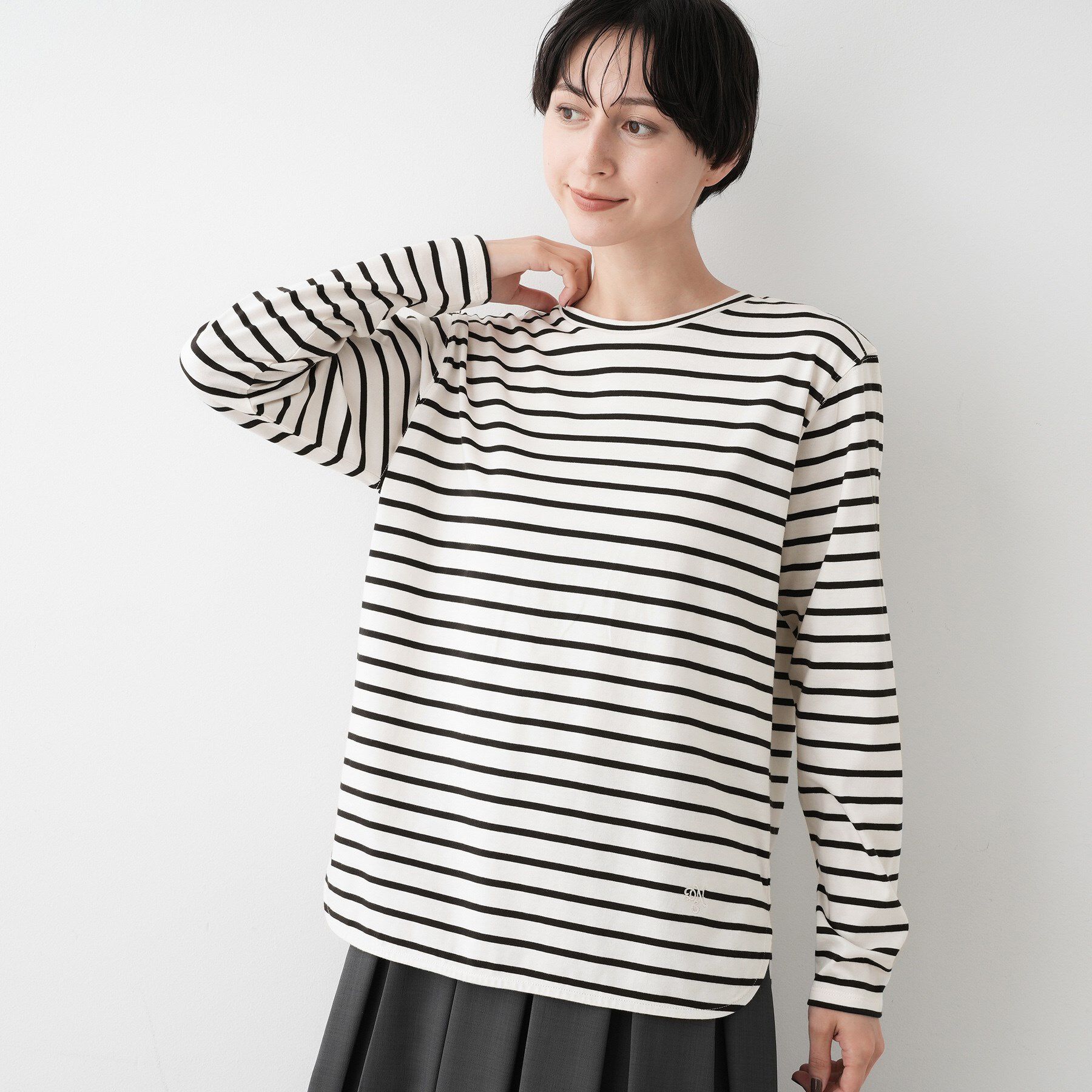 Dessin「【選べる首元デザイン/洗える】クルーネックロングTシャツ」|Tシャツ・カットソー|