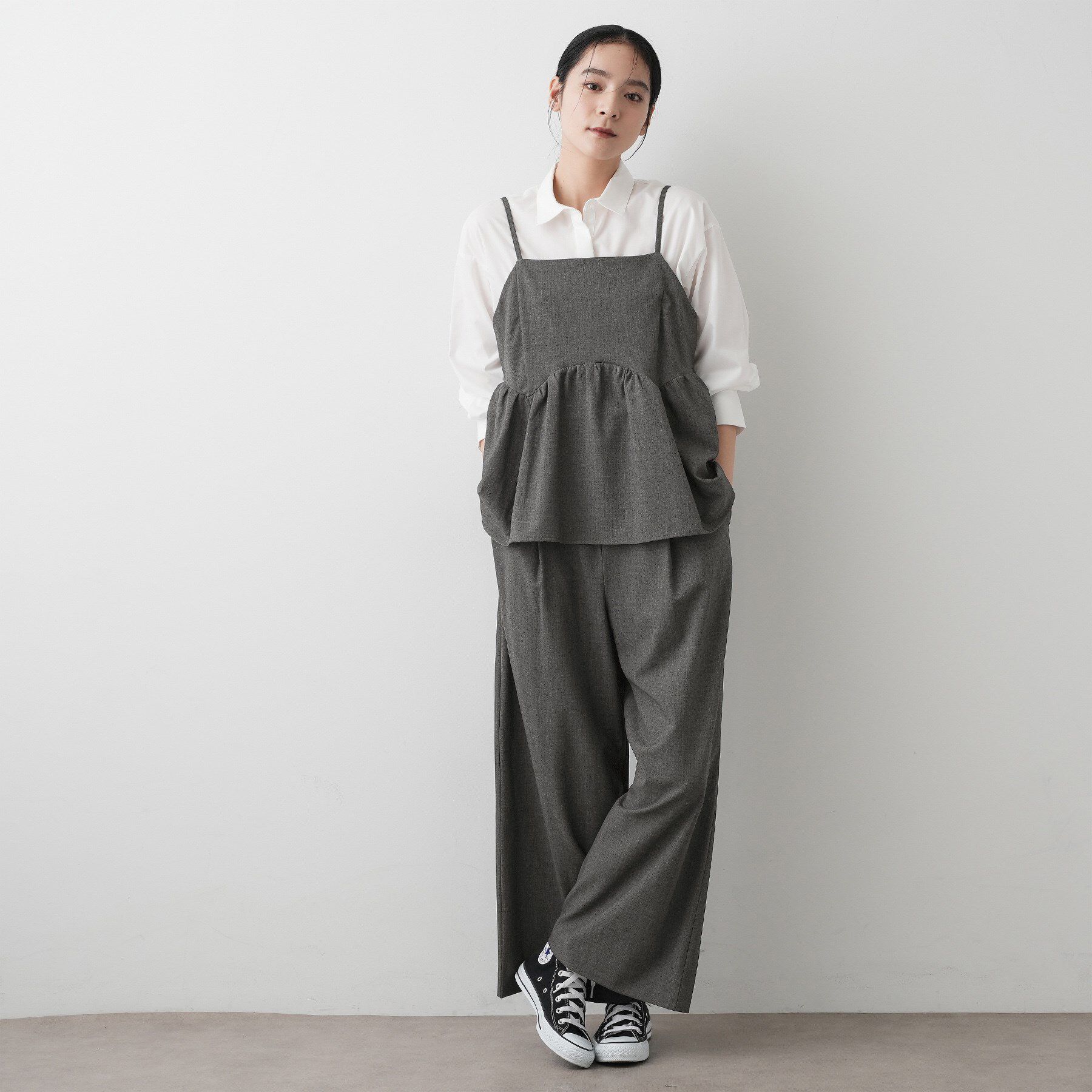 Dessin「【セットアップ可・洗える】ギャザーレイヤードキャミソール」|キャミソール|