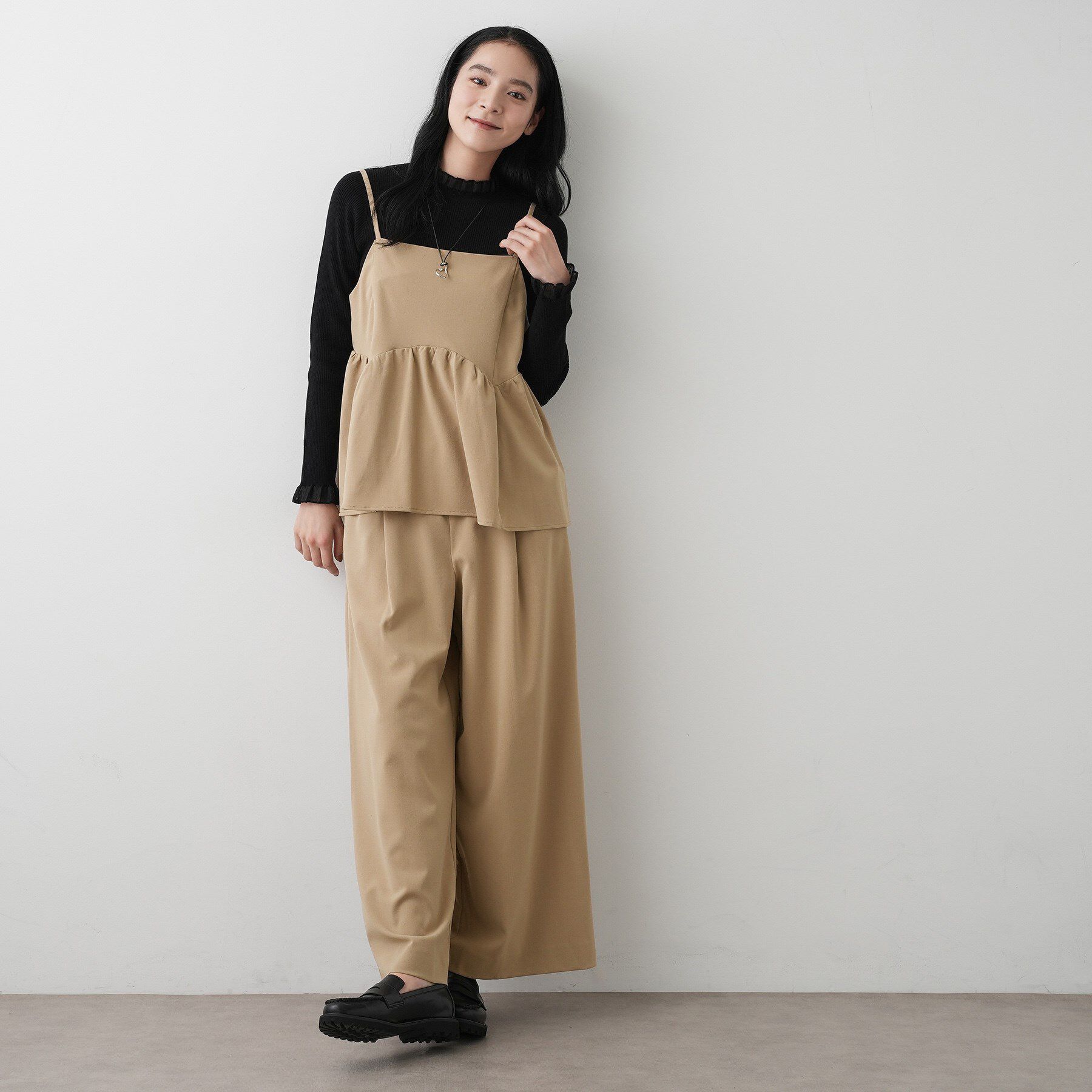 Dessin「【セットアップ可・洗える】ギャザーレイヤードキャミソール」|キャミソール|