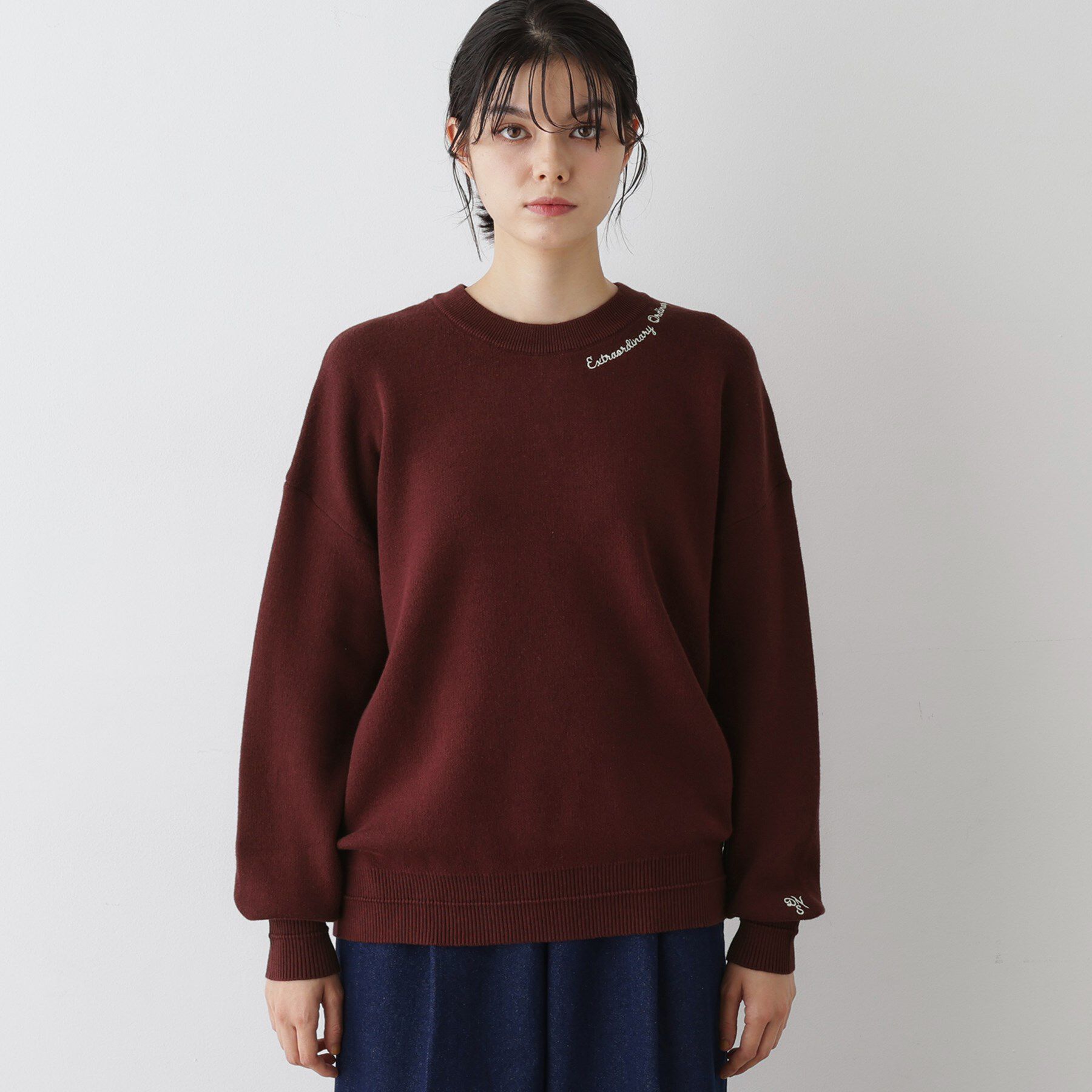 Dessin「【洗える】刺繍入りジャカードニット」|ニット・セーター|