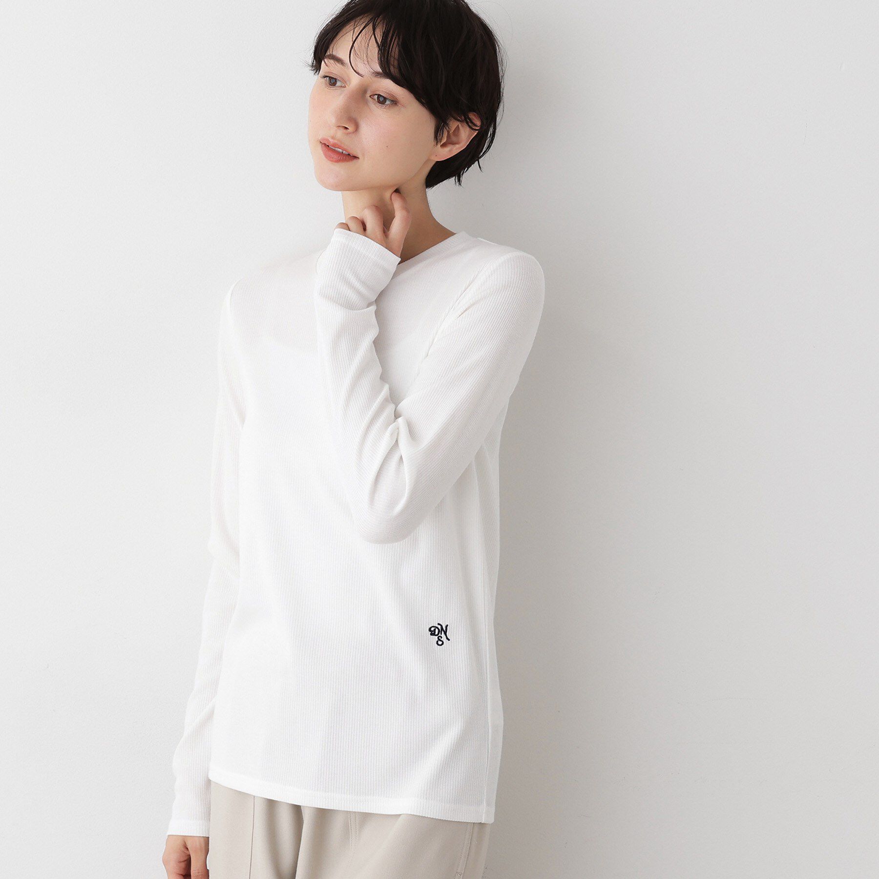 Dessin「【吸湿発熱/抗菌防臭】ジンジャー混クルーネックプルオーバー」|Tシャツ・カットソー|