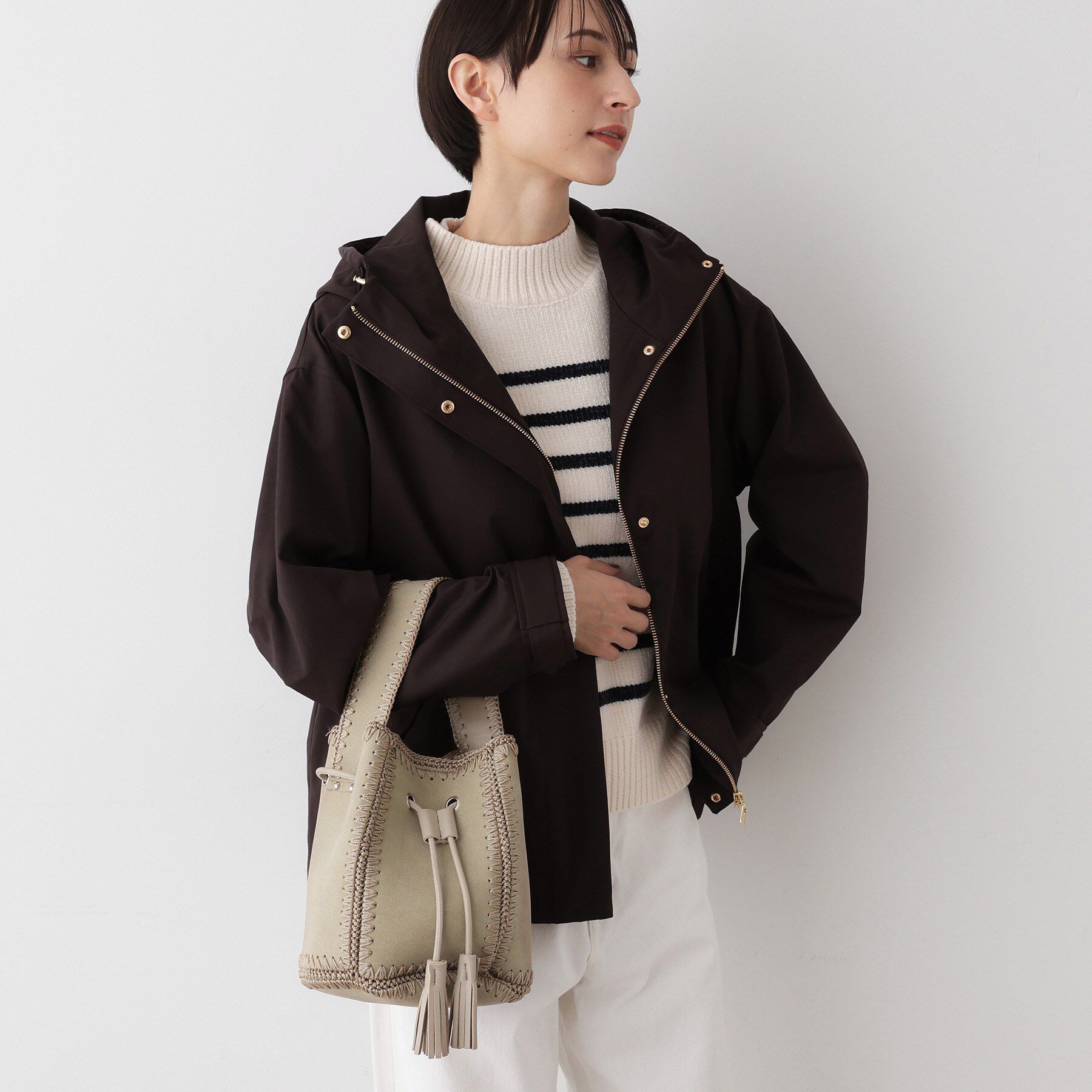 Dessin「かがりステッチ巾着バッグ」|ショルダー・メッセンジャー|